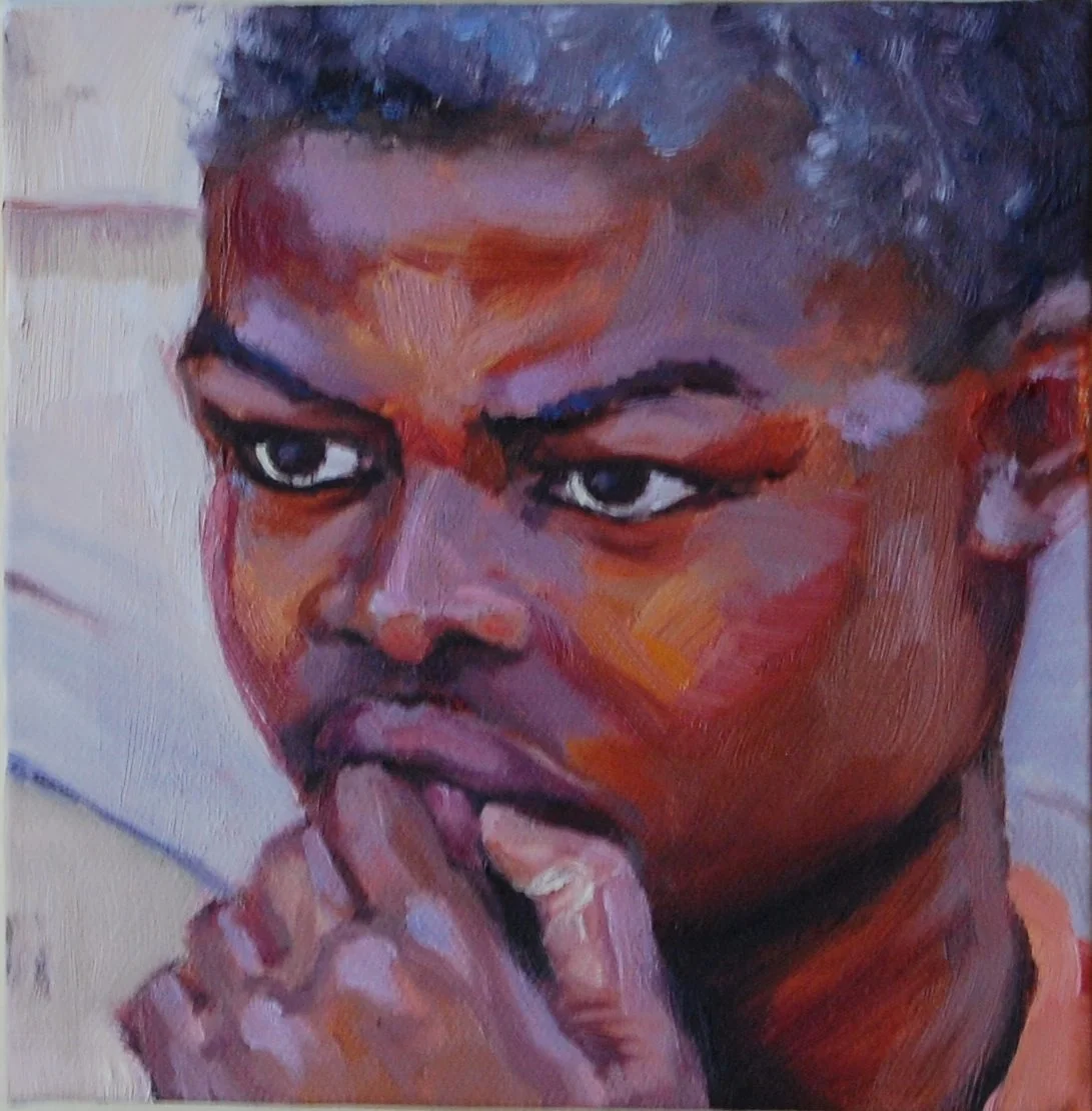 SKEPTIC - 6"x6"x1.5", oil on canvas, SOLD