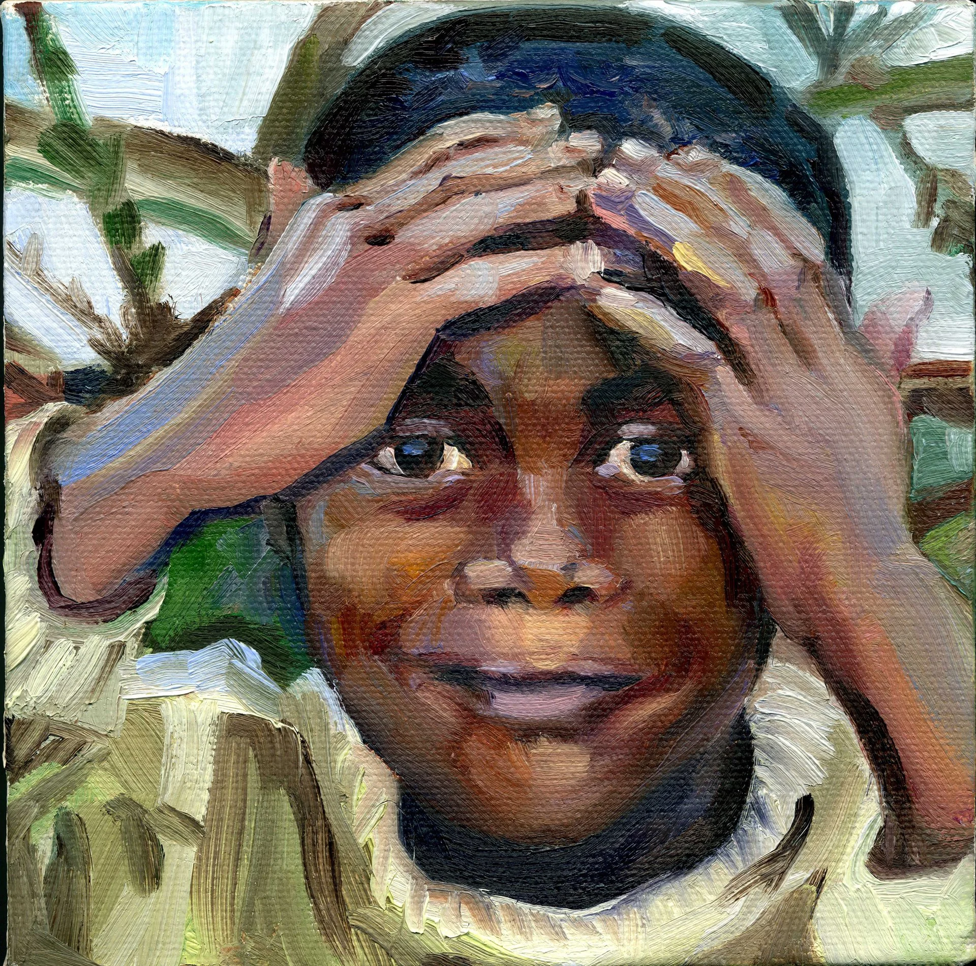 I CAN'T BELIEVE IT - 6"x6"x1.5", oil on canvas, SOLD