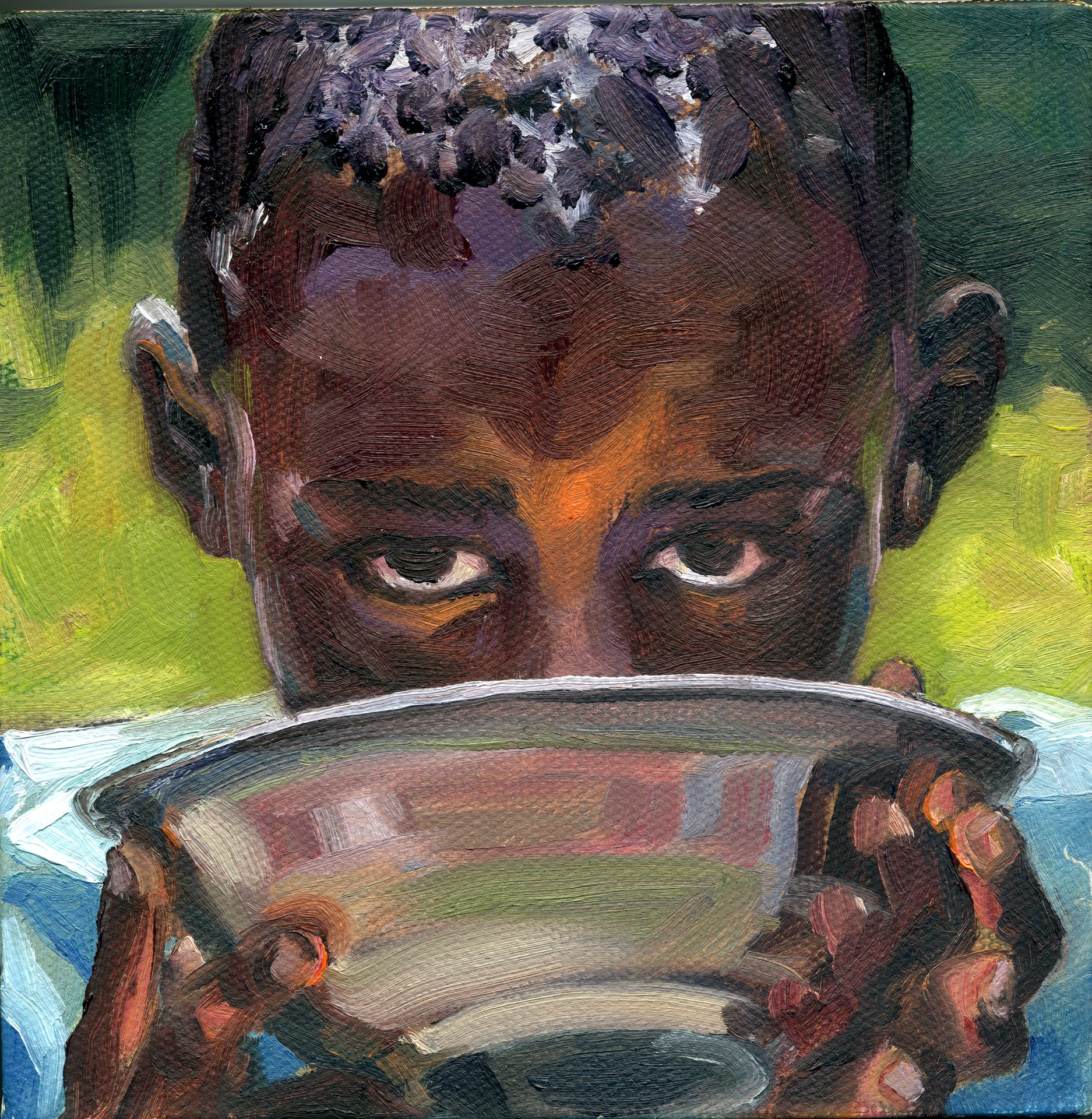 DRINK OF LIFE- 6"x6"x1.5", oil on canvas, SOLD