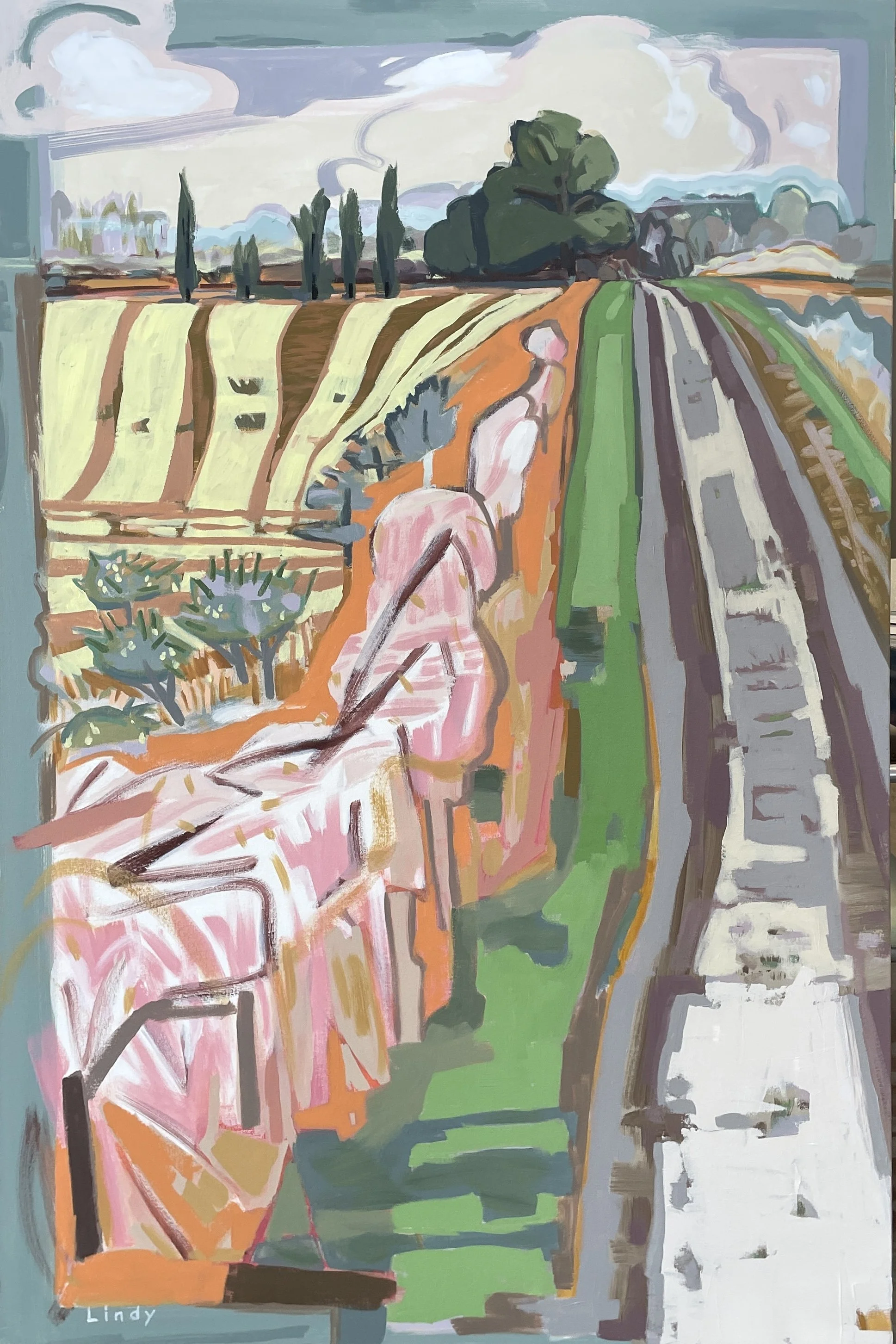 SUMMER'S END - 60x40x1.25, acrylic on canvas, $2,500.