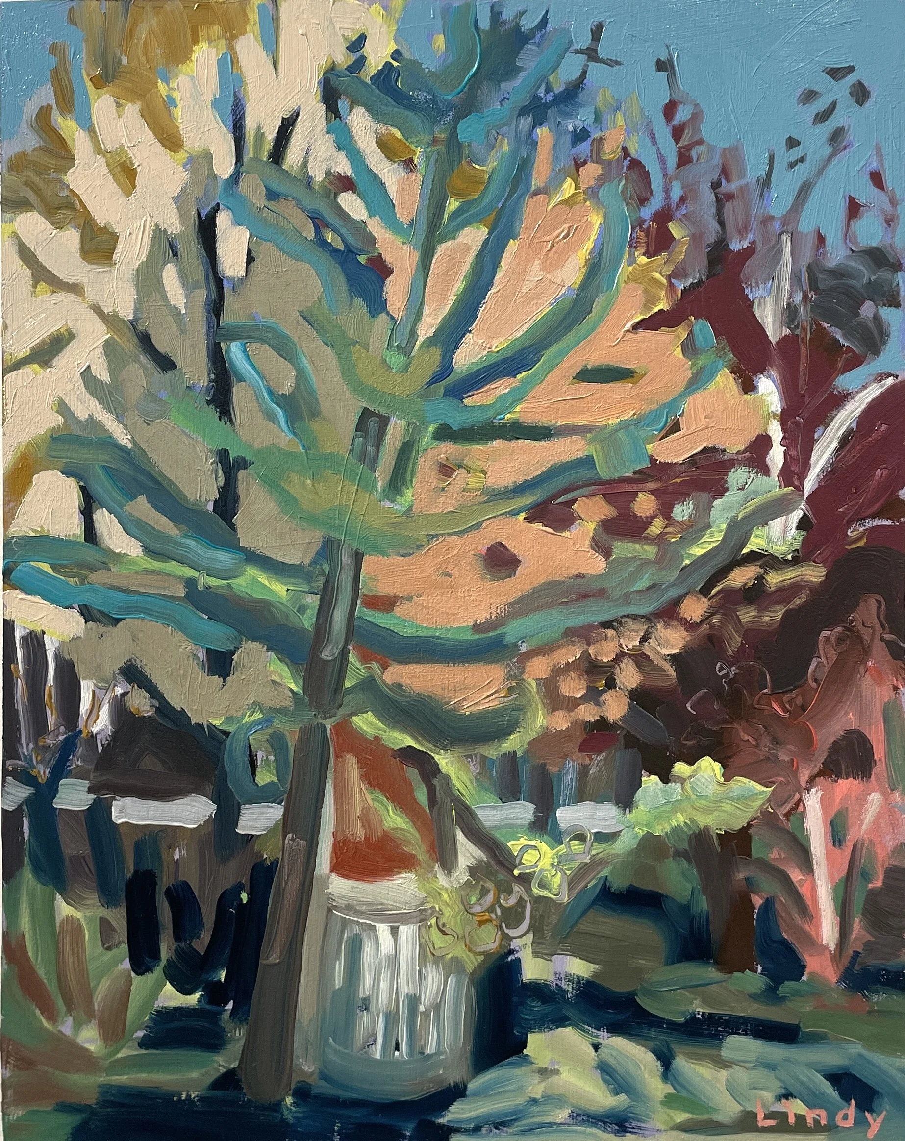 DRESS IN LAYERS- 14x11, oil on birchbox, $375.