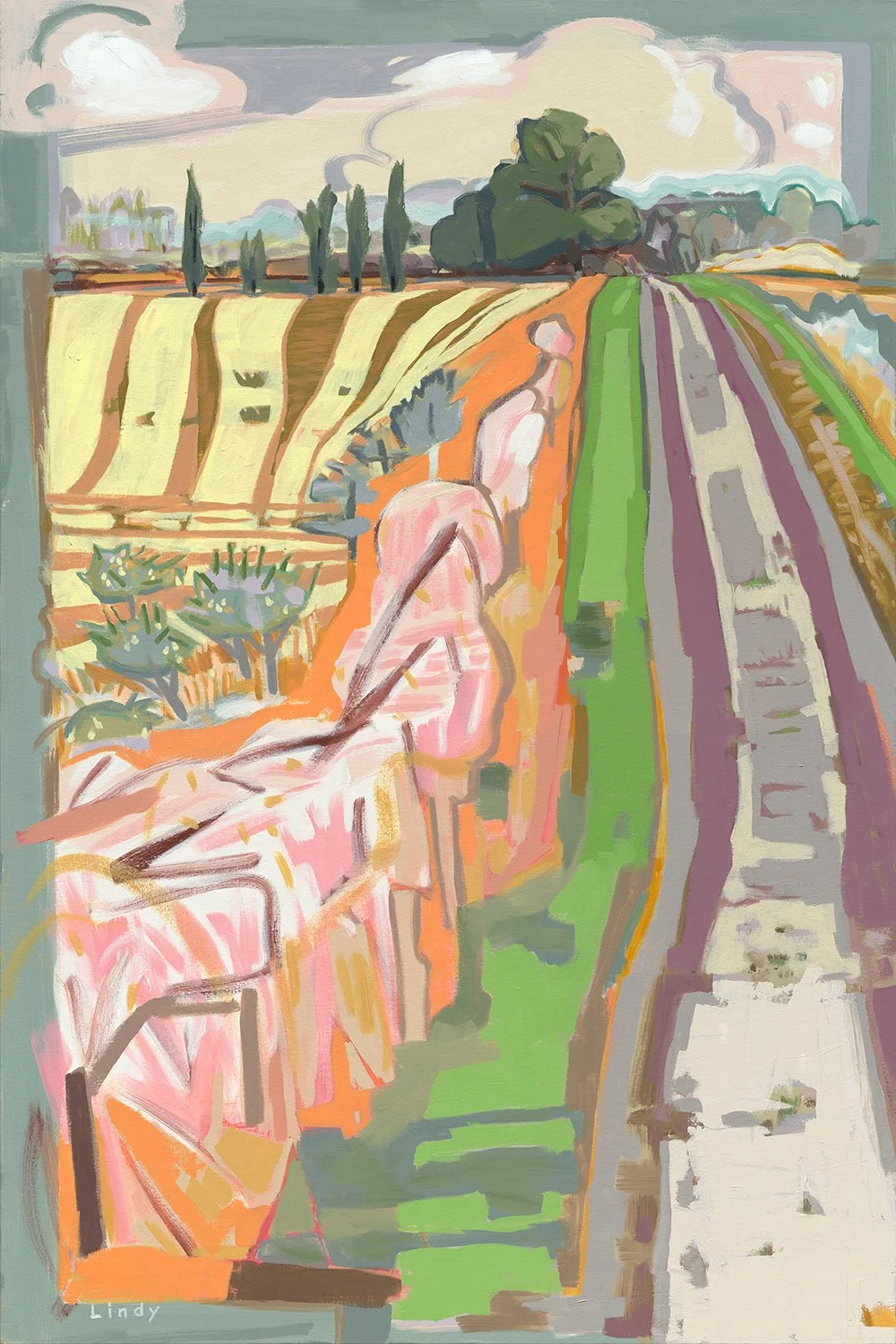 SUMMER'S END - 60x40x1.25, acrylic on canvas, $3300.