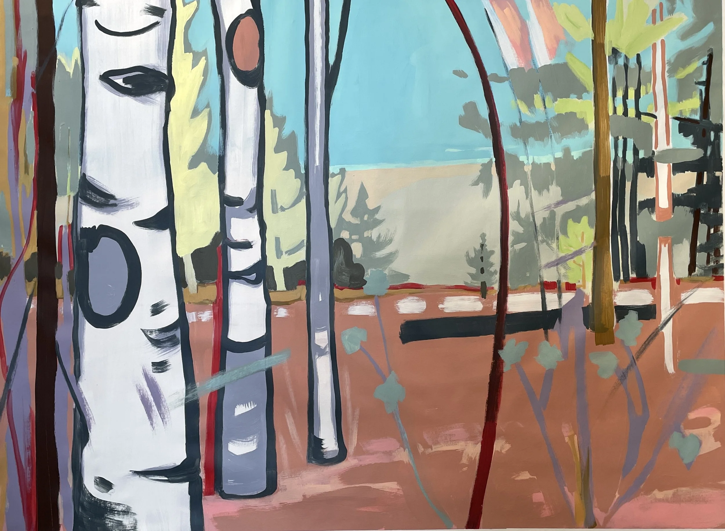 OLD MISSION BLUFF - 42"X57", acrylic on unstretched canvas, $3,000.