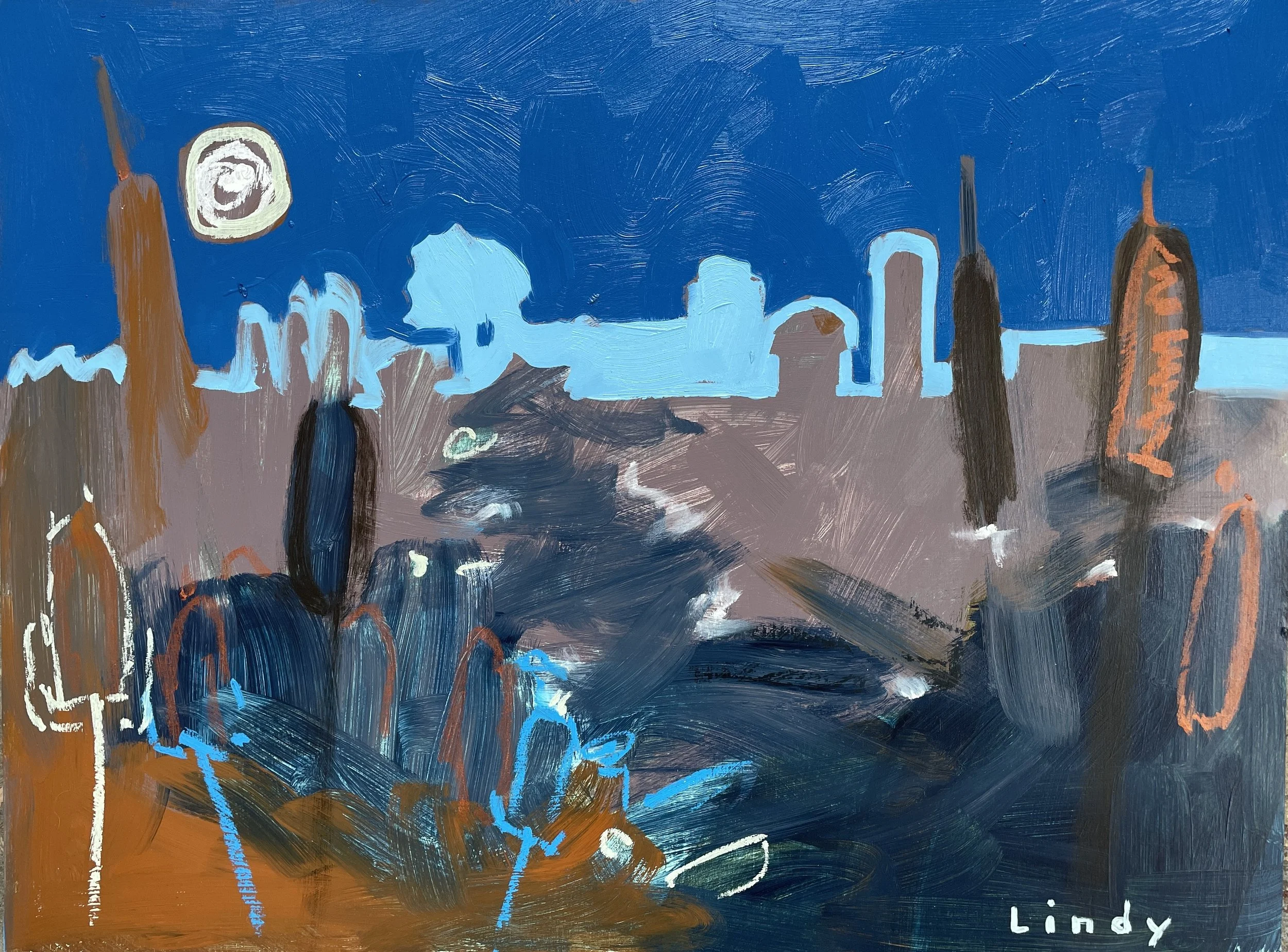 SCENE NUDE 2 - 24x30x1.25, acrylic and oil on birch box, $975.