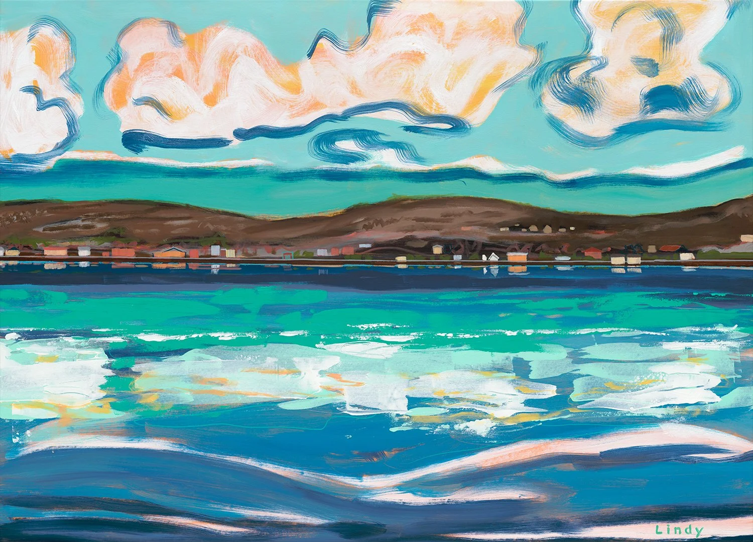 SAILING ON CLOUDS - 41x57, acrylic on canvas, $3,500.