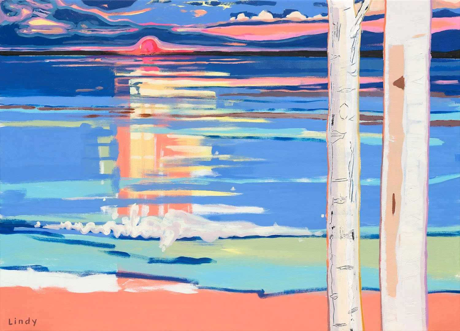 Birch Dreams- 41x57x1.5, acrylic on canvas, $3,500.