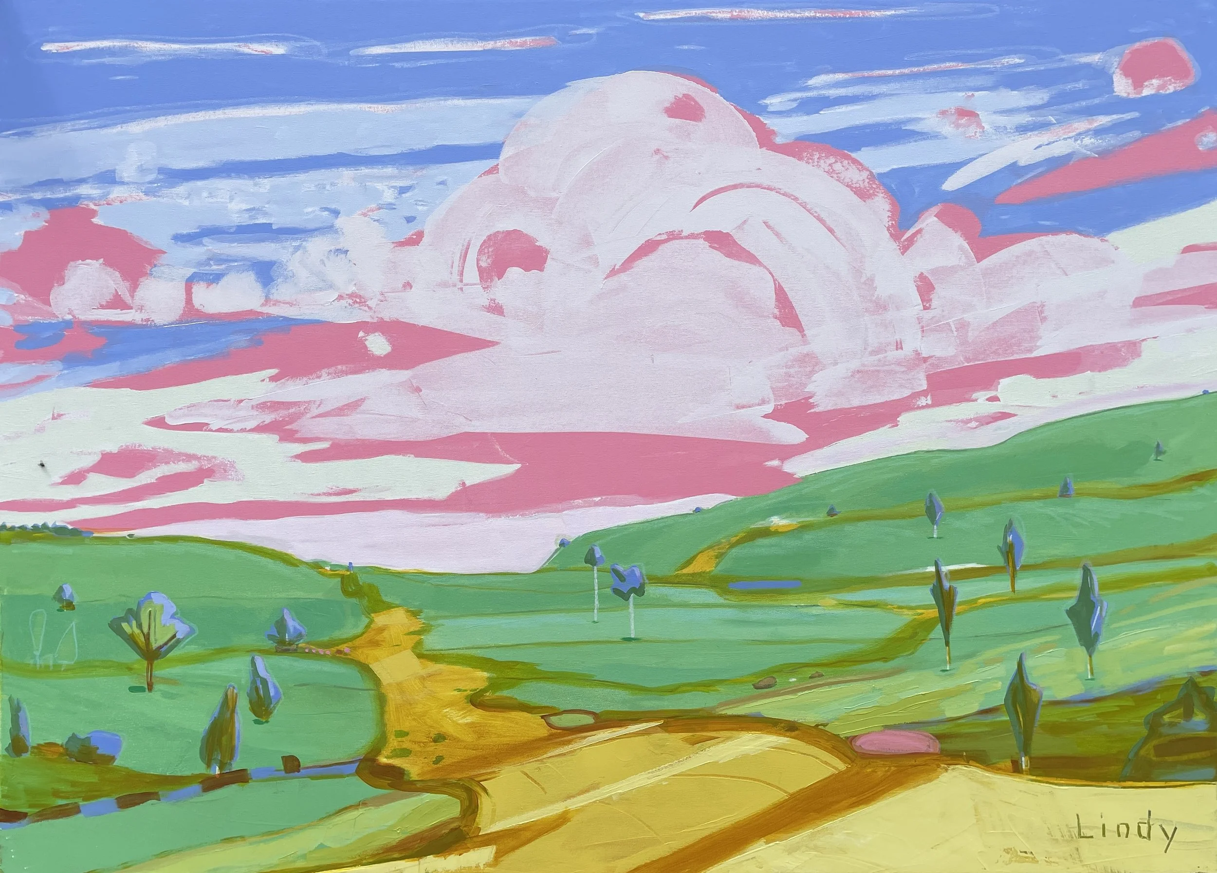DREAMSCAPE - 41X57X1.5, Acrylic on canvas, $3,500.