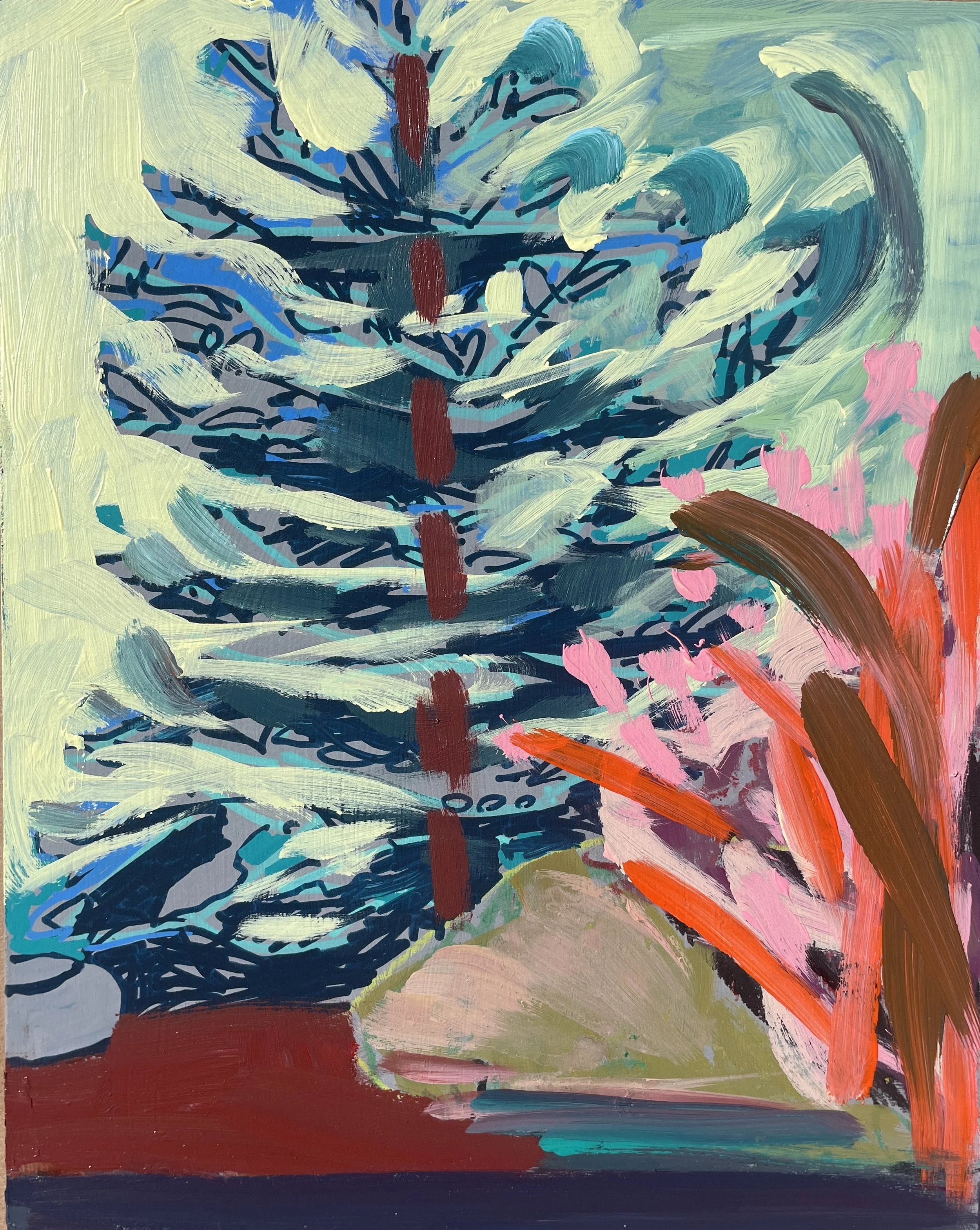 Sunrise At Pinehill- 10X8X1, acrylic on birchbox, $275. 