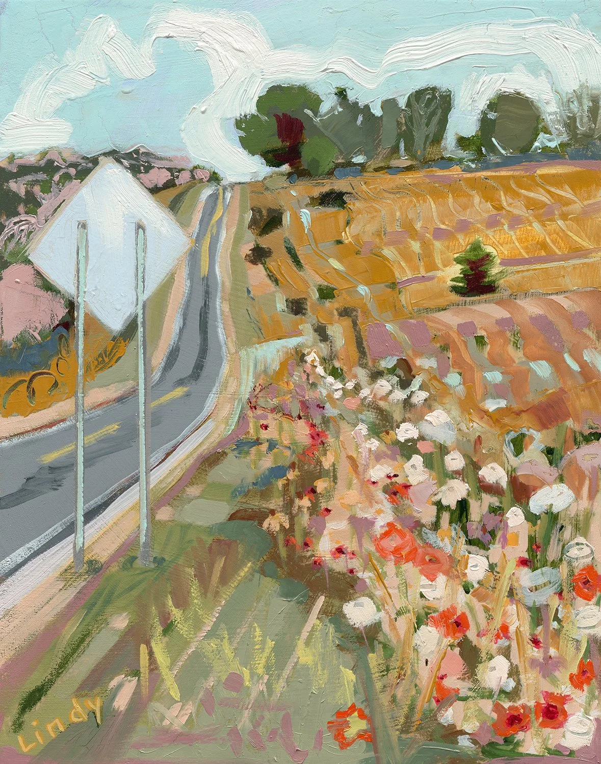 Wild Flowers- 14x11x.75, oil on wood cradle, $375.