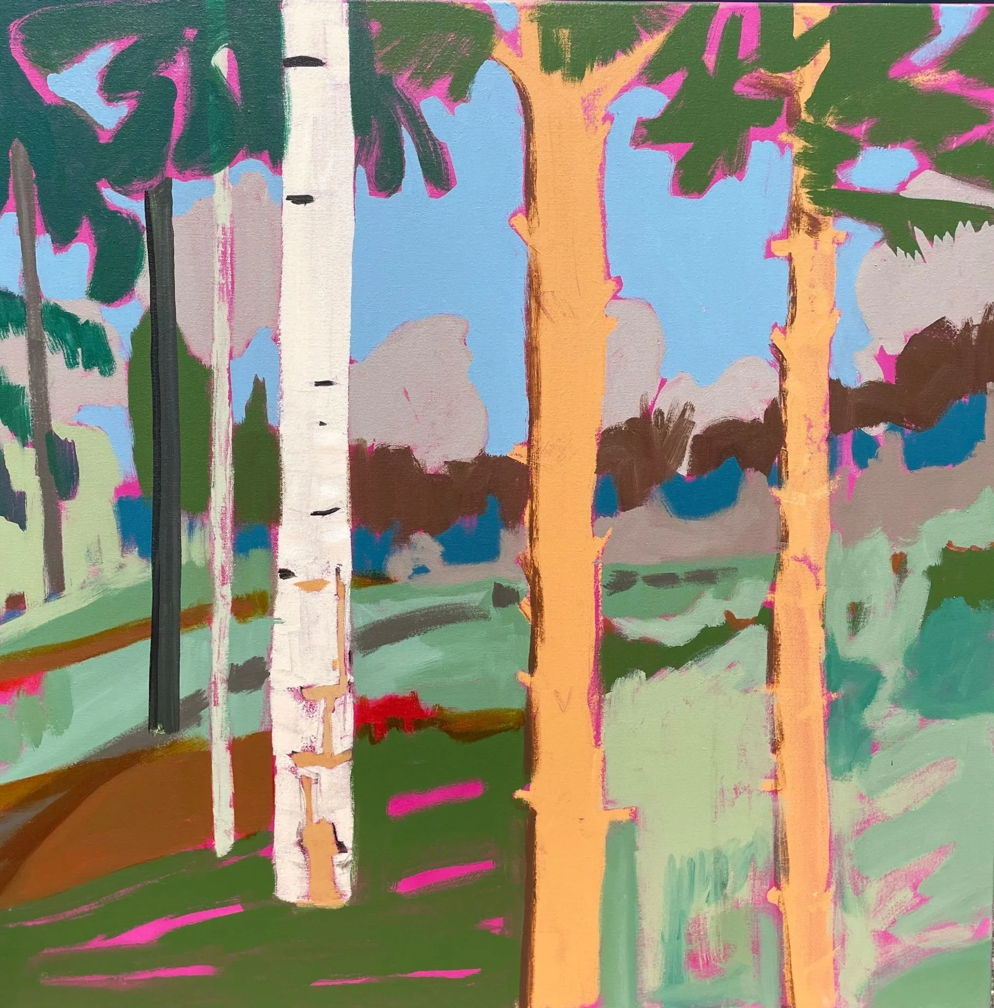 Picnic Here- 36X36, acrylic on canvas, $2,100.