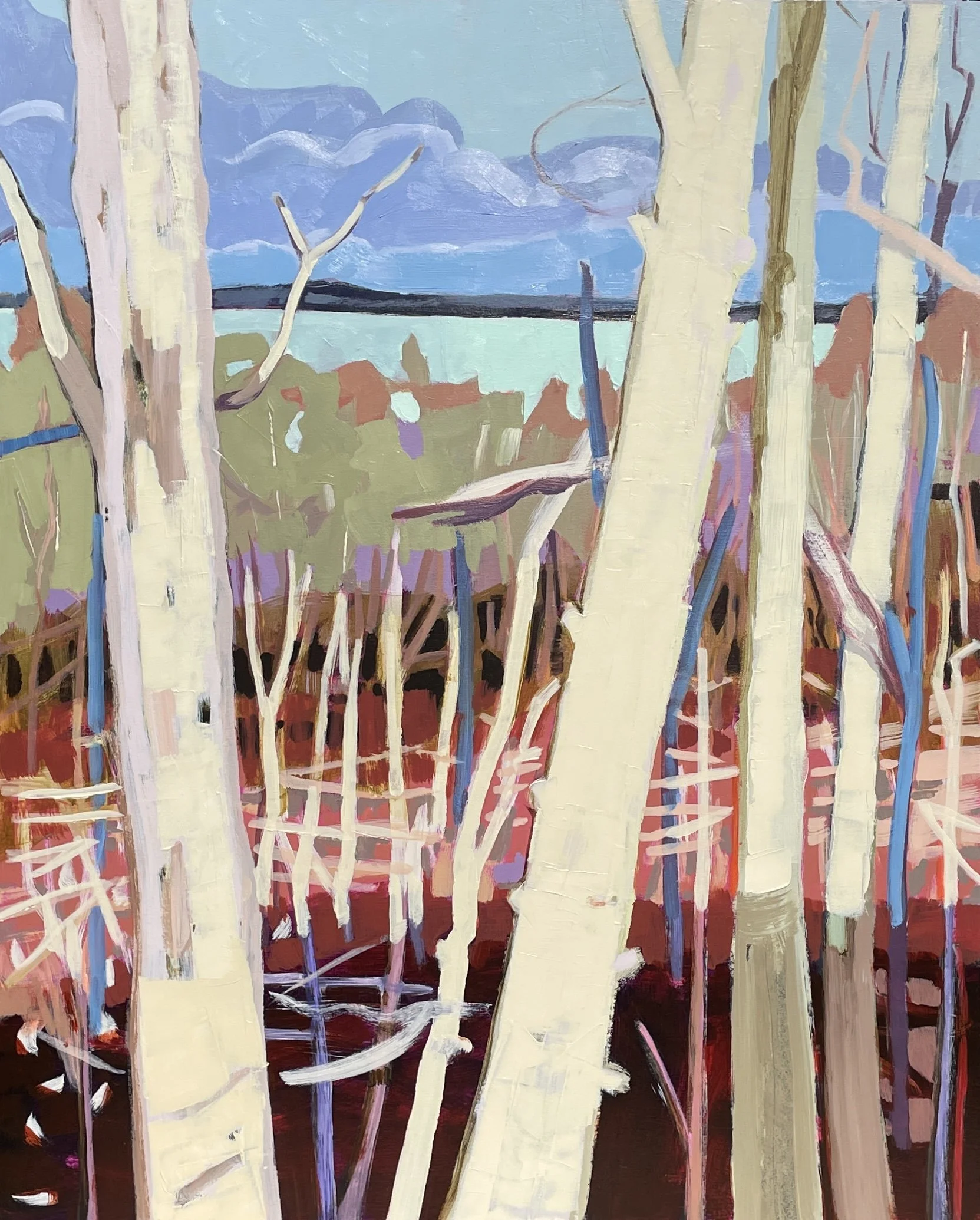 Woodland Swale 2 - 30X24X1.5, Acrylic on birch cradle, 