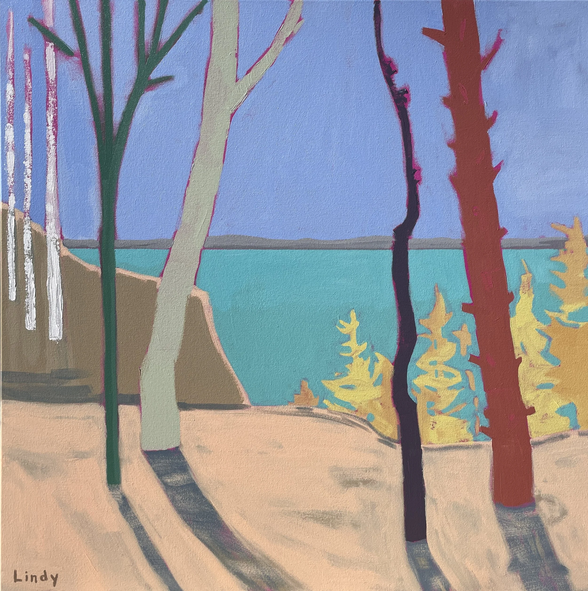 Sweeping Front Porch - 36X36, acrylic on canvas, $2,100.