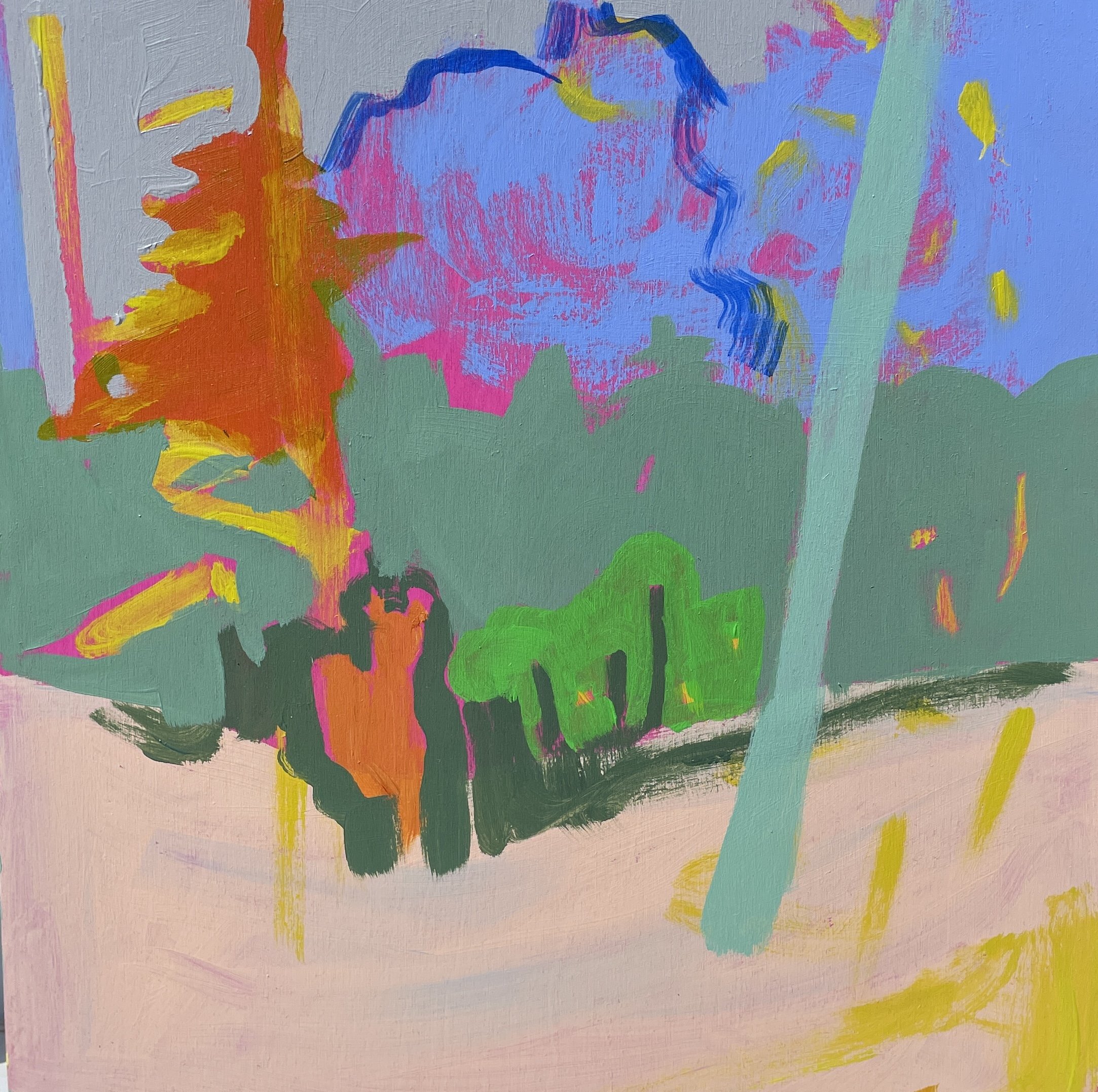 Go Slow 1 - 12X12X125, acrylic on wood panel