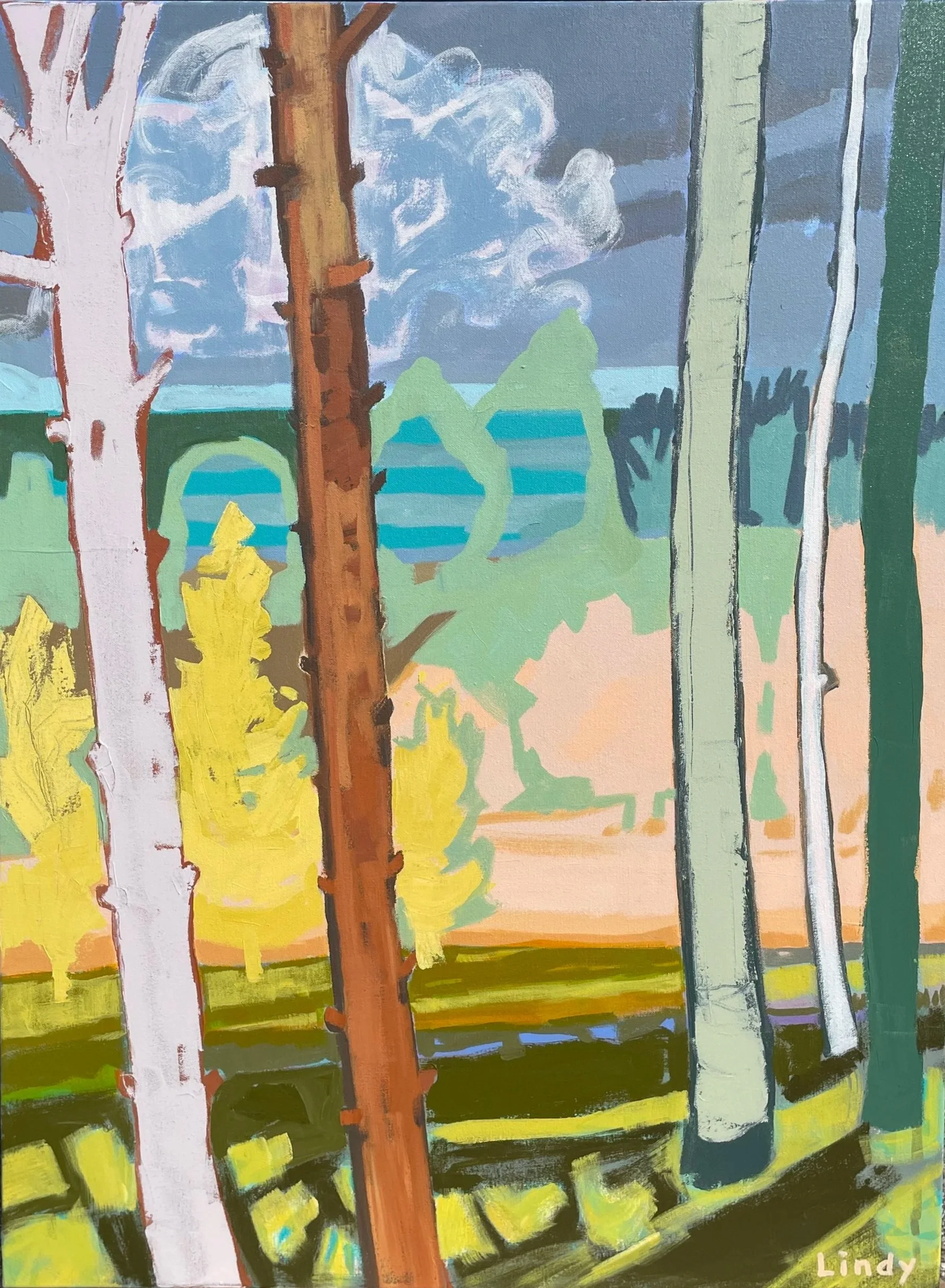 Boogy Wonderland - 40X30X1.25, acrylic on canvas, $2,000.
