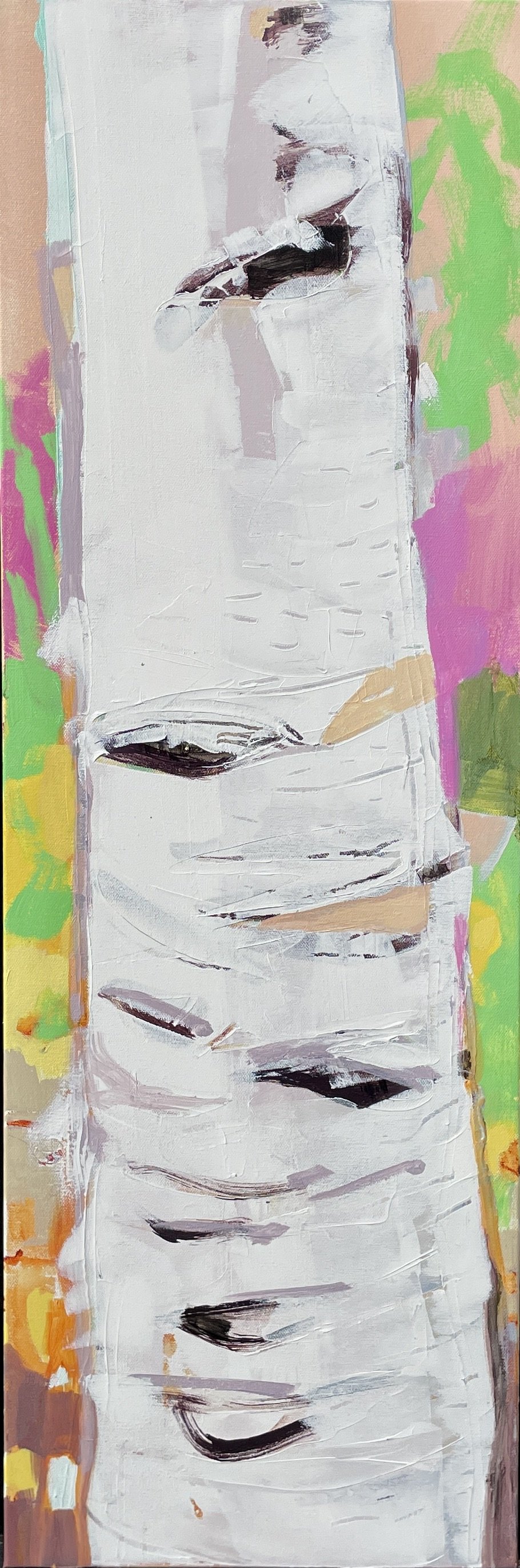 Birch 3- 36X12X1.5, acrylic on canvas, $650
