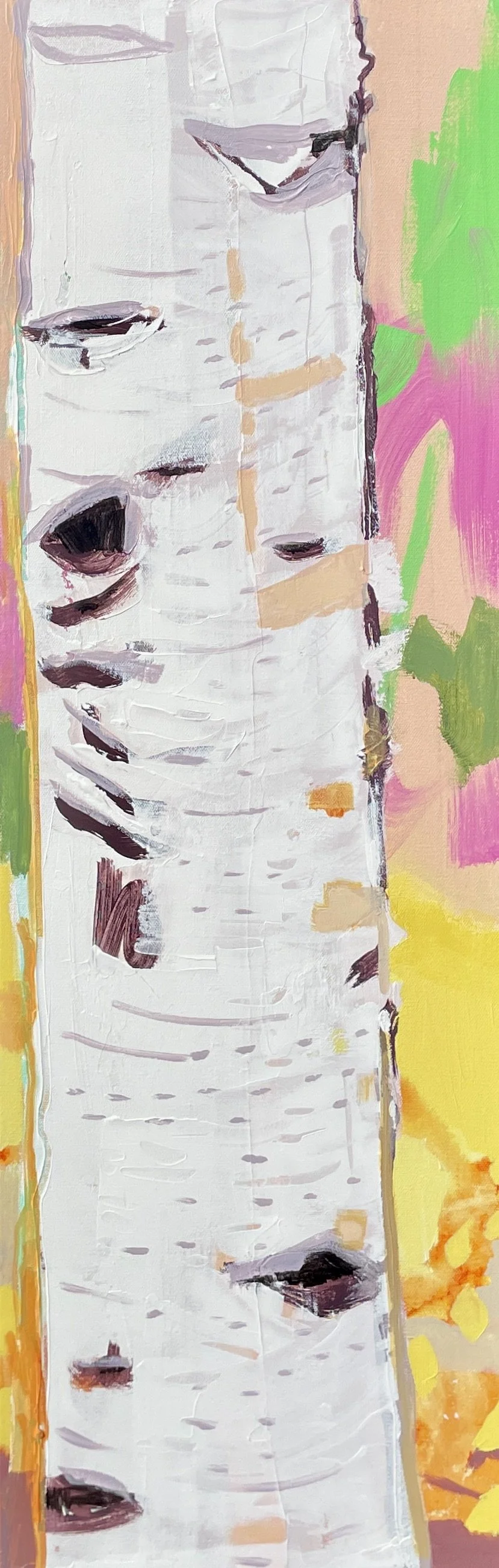Birch 4- 36X12X1.5, acrylic on canvas, $650