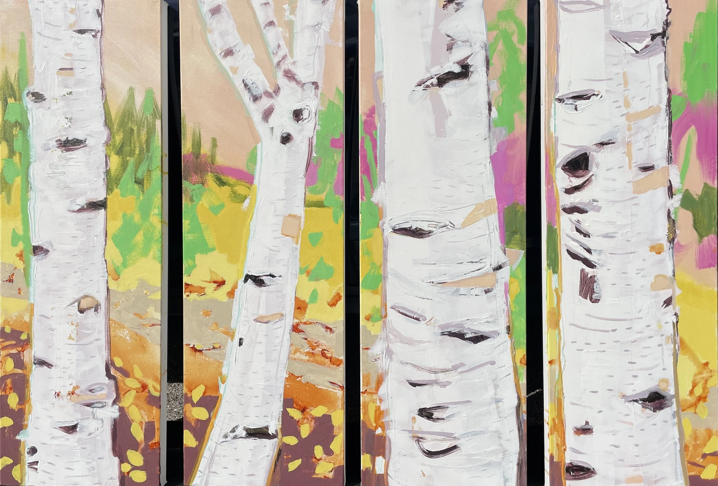 Birch Lake Four, 36"X48"X1.5", acrylic on canvas, $2,600.