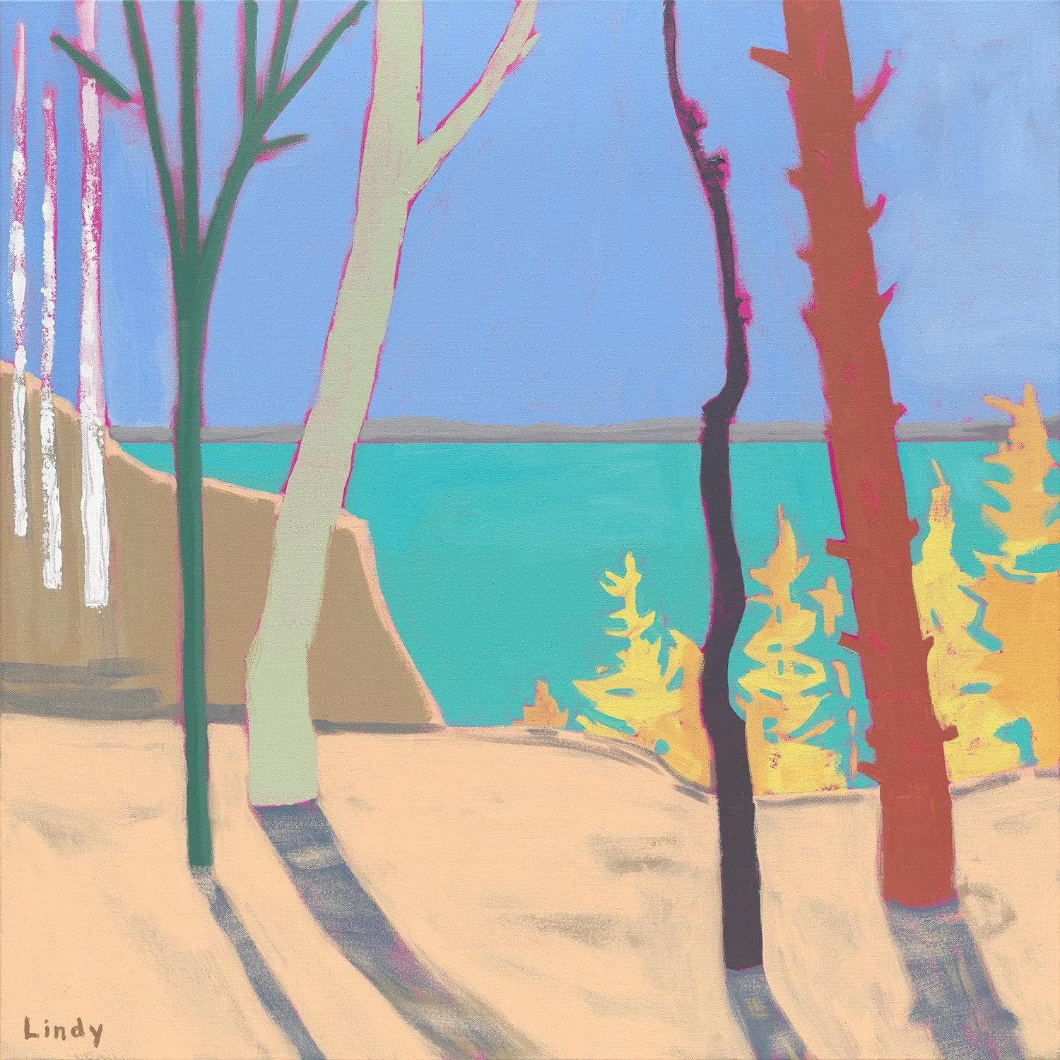 Sweeping Front Porch - 36X36, acrylic on canvas, $2,100. 