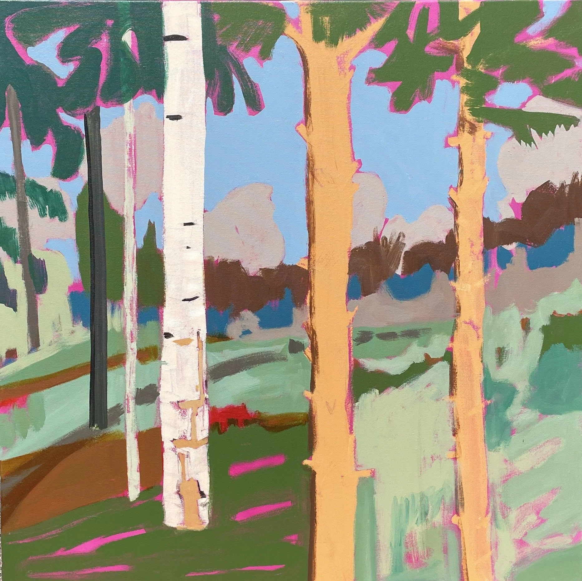 Picnic Here- 36X36, acrylic on canvas, $2,100. 