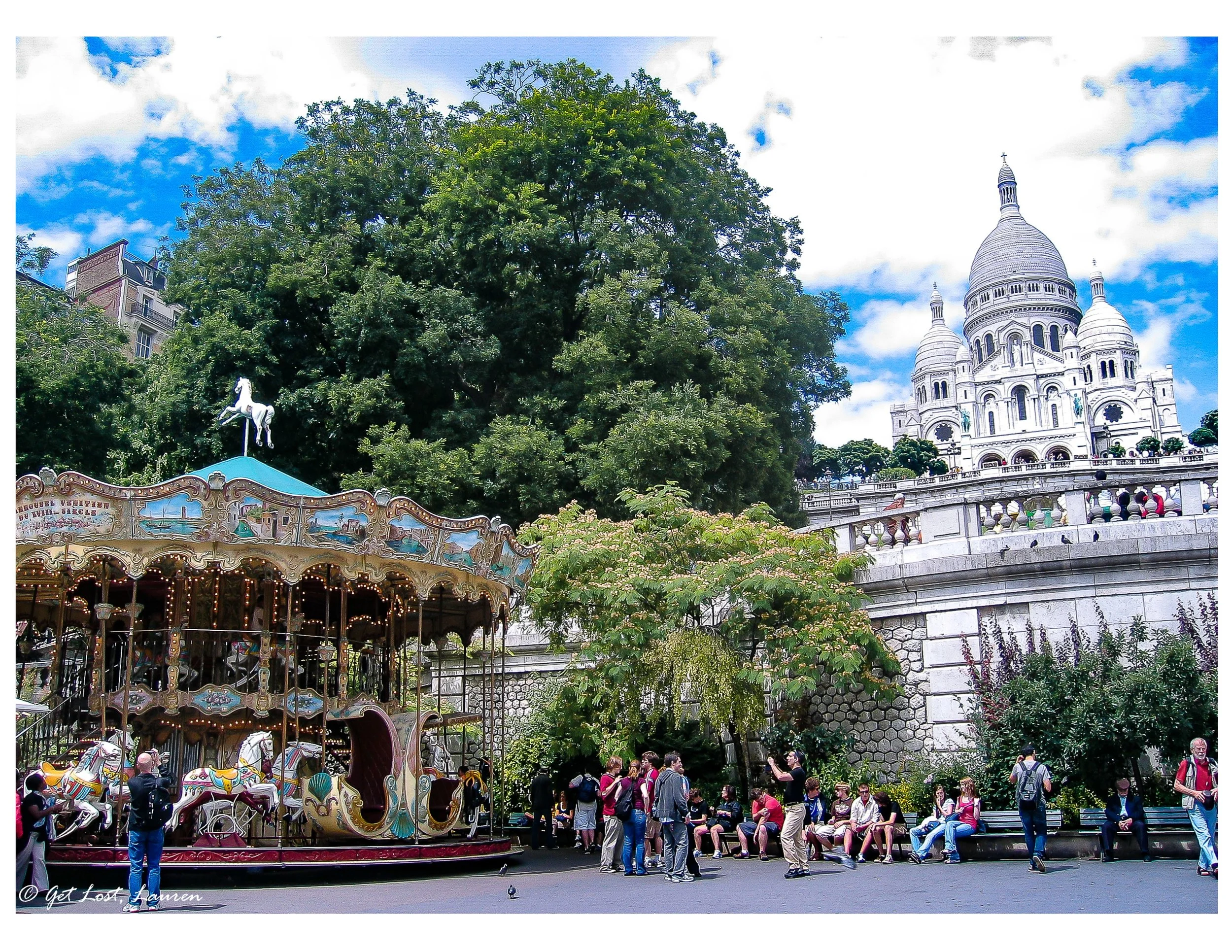 The long climb up to the Sacre Coeur begins with a merry-go-round.