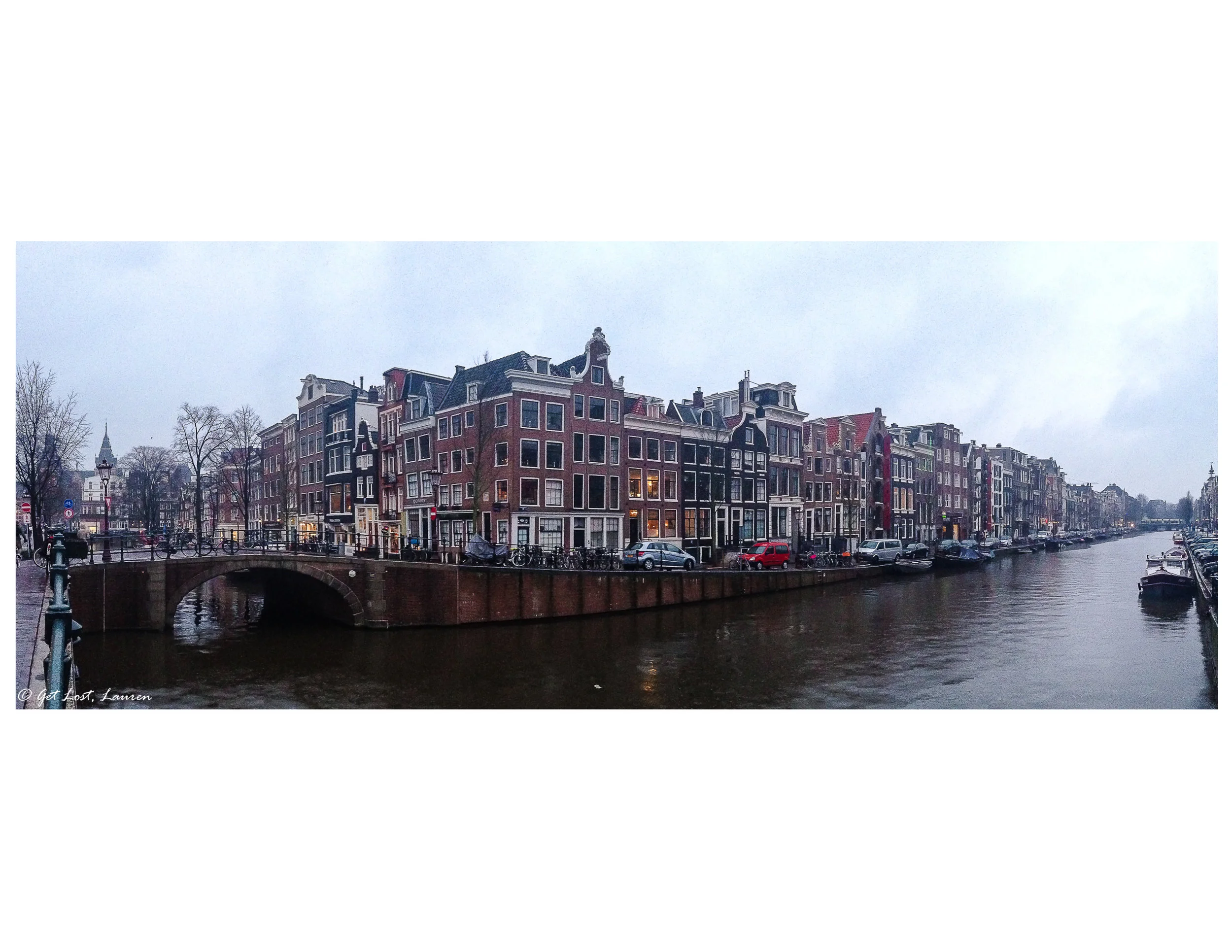 Dreary cold February day on a canal.