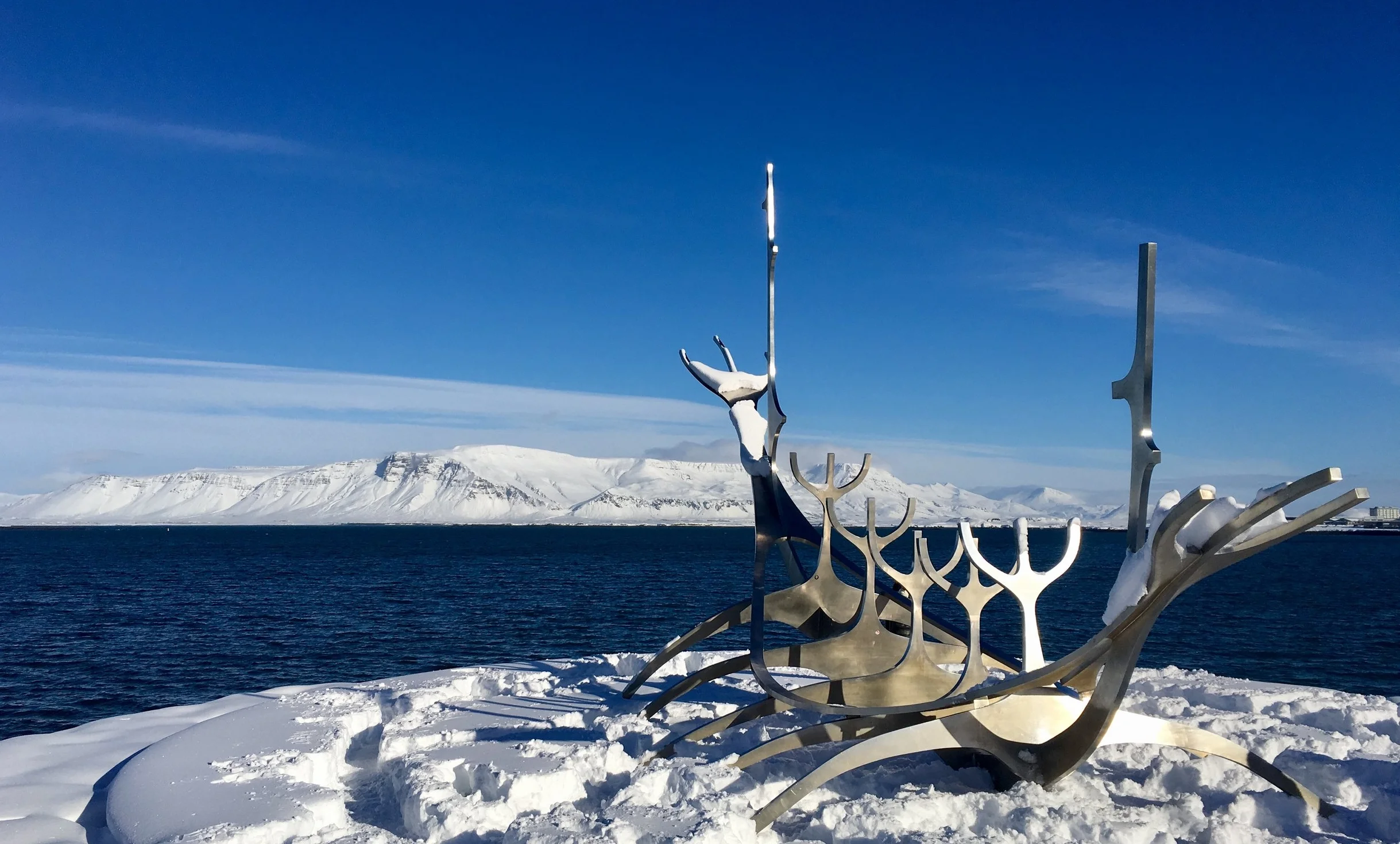 Solfar Sun Voyager sculpture.