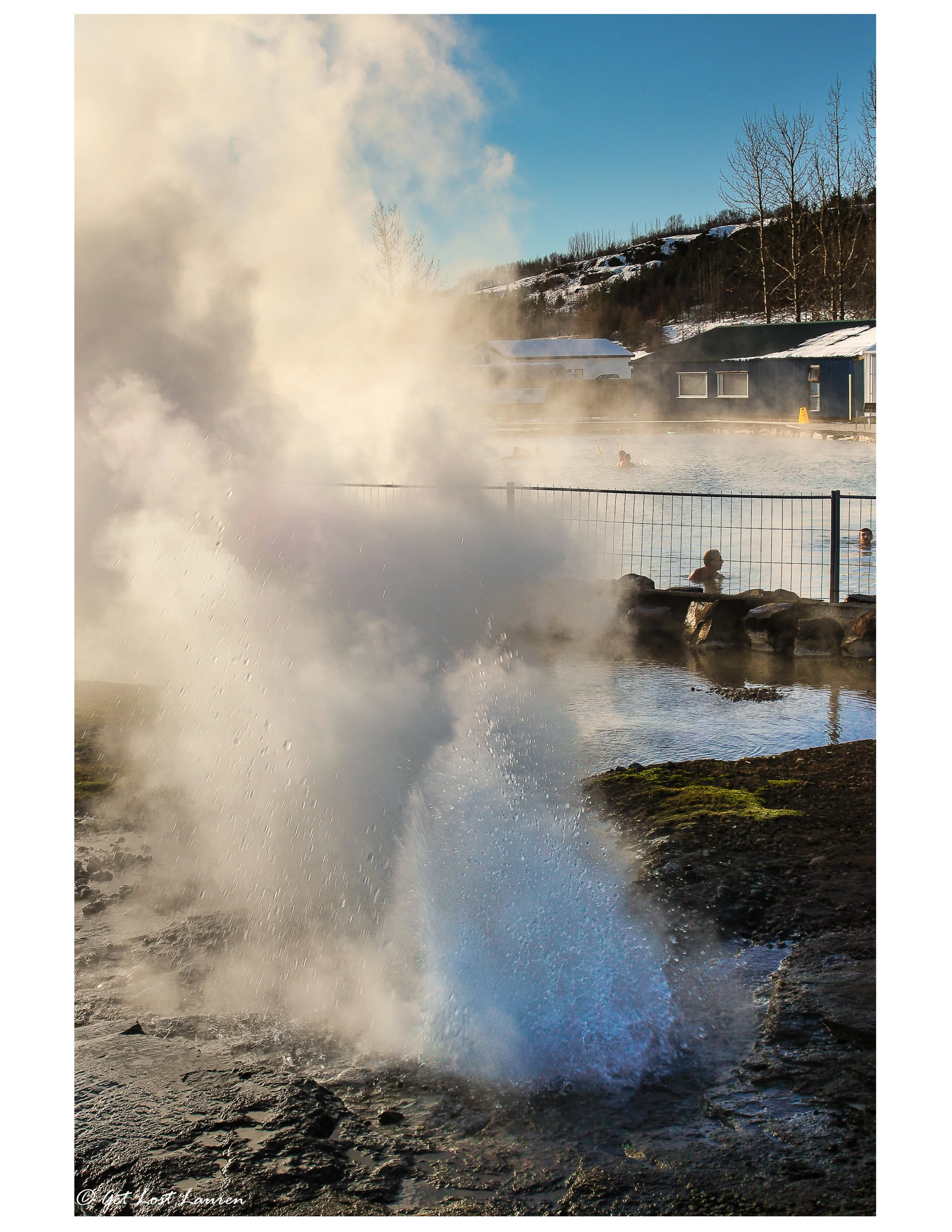 The Secret Lagoon's own mini geyser.