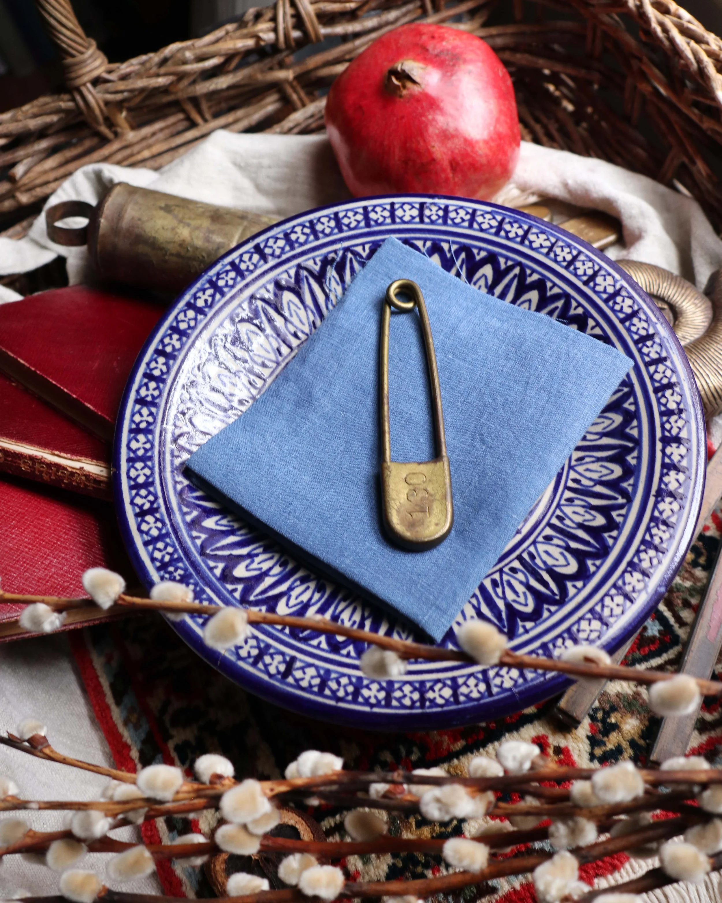 'SEA' Linen Mini Cut of Stitching Cloth