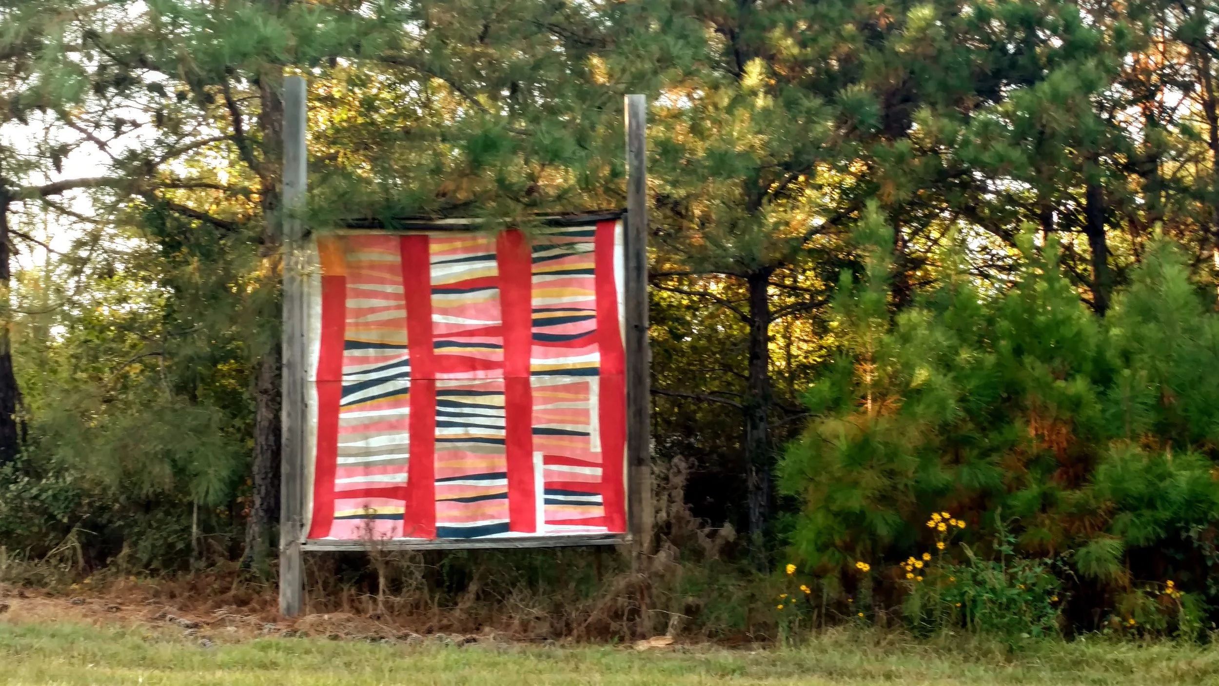 Bars and String-pieced Columns by Jessie T. Pettway, 2017, copyright Stuart Moores Textiles