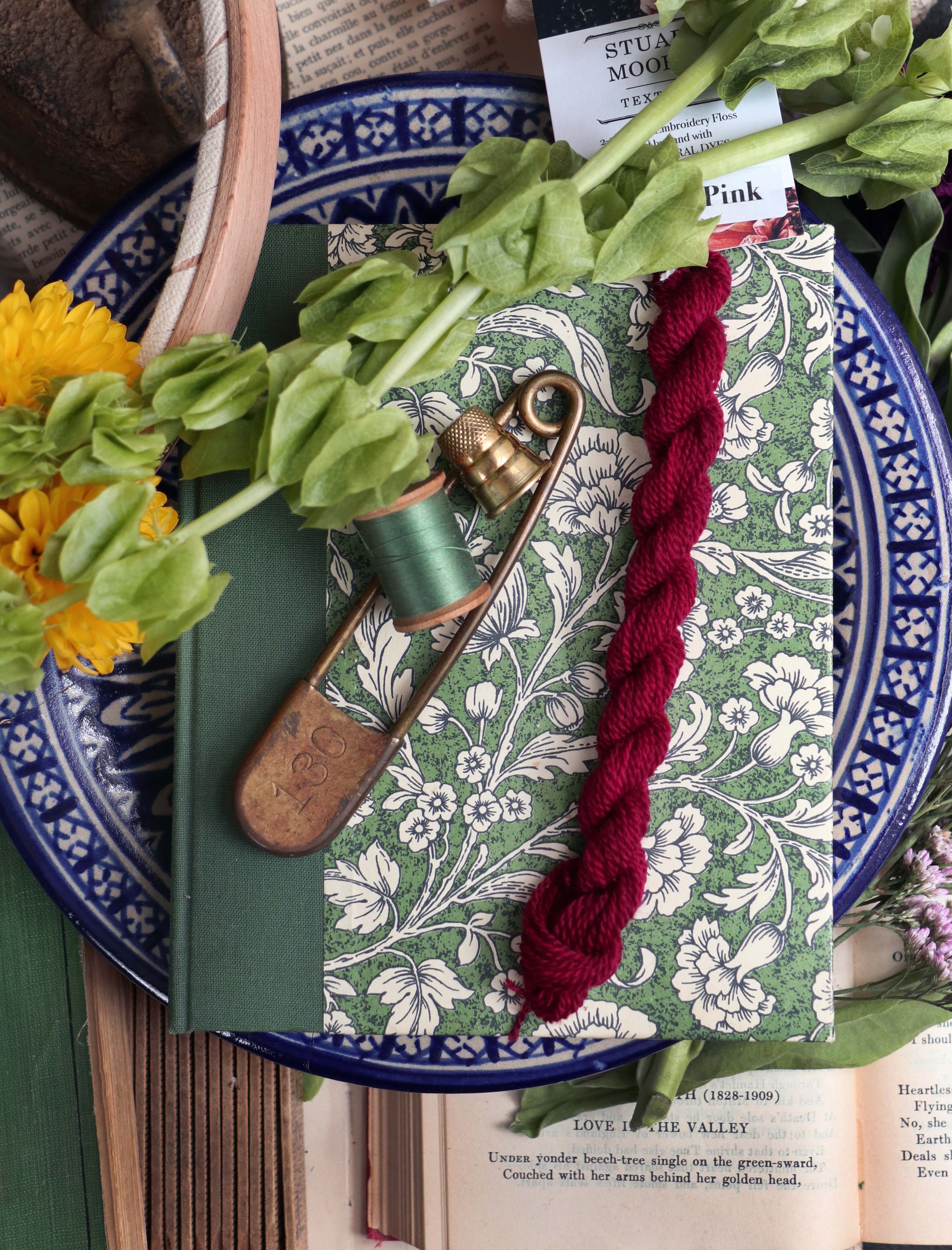 'DEEPEST PINK' Naturally Dyed Wool Embroidery Floss Single