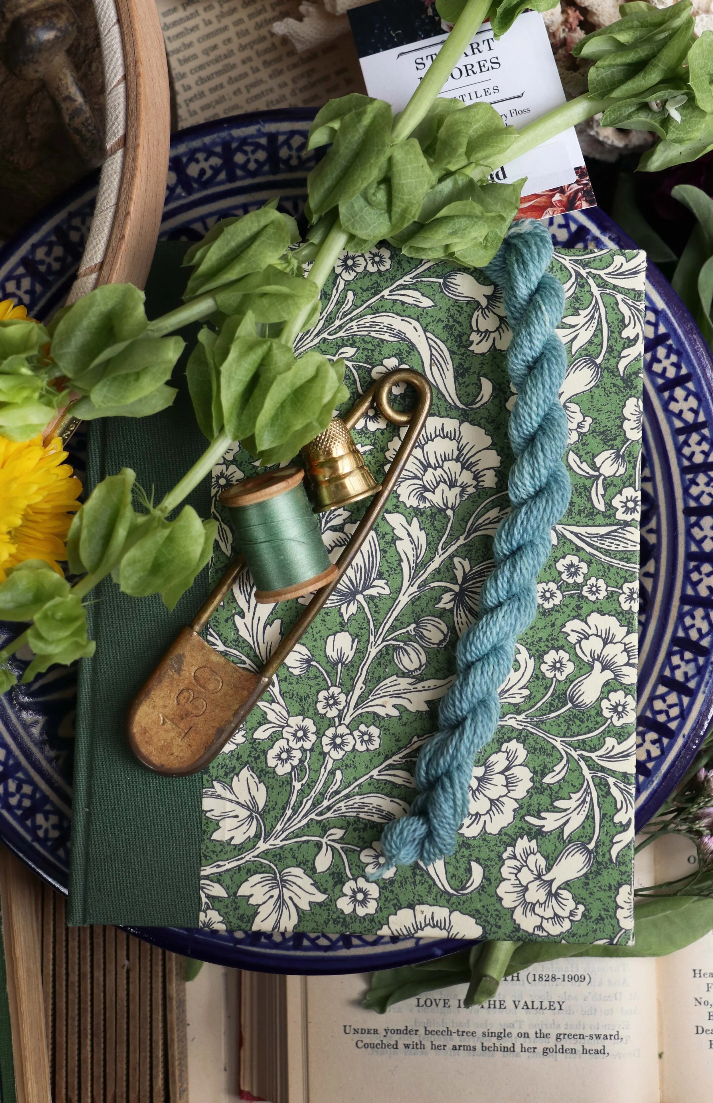'SKY' Naturally Dyed Wool Embroidery Floss Single