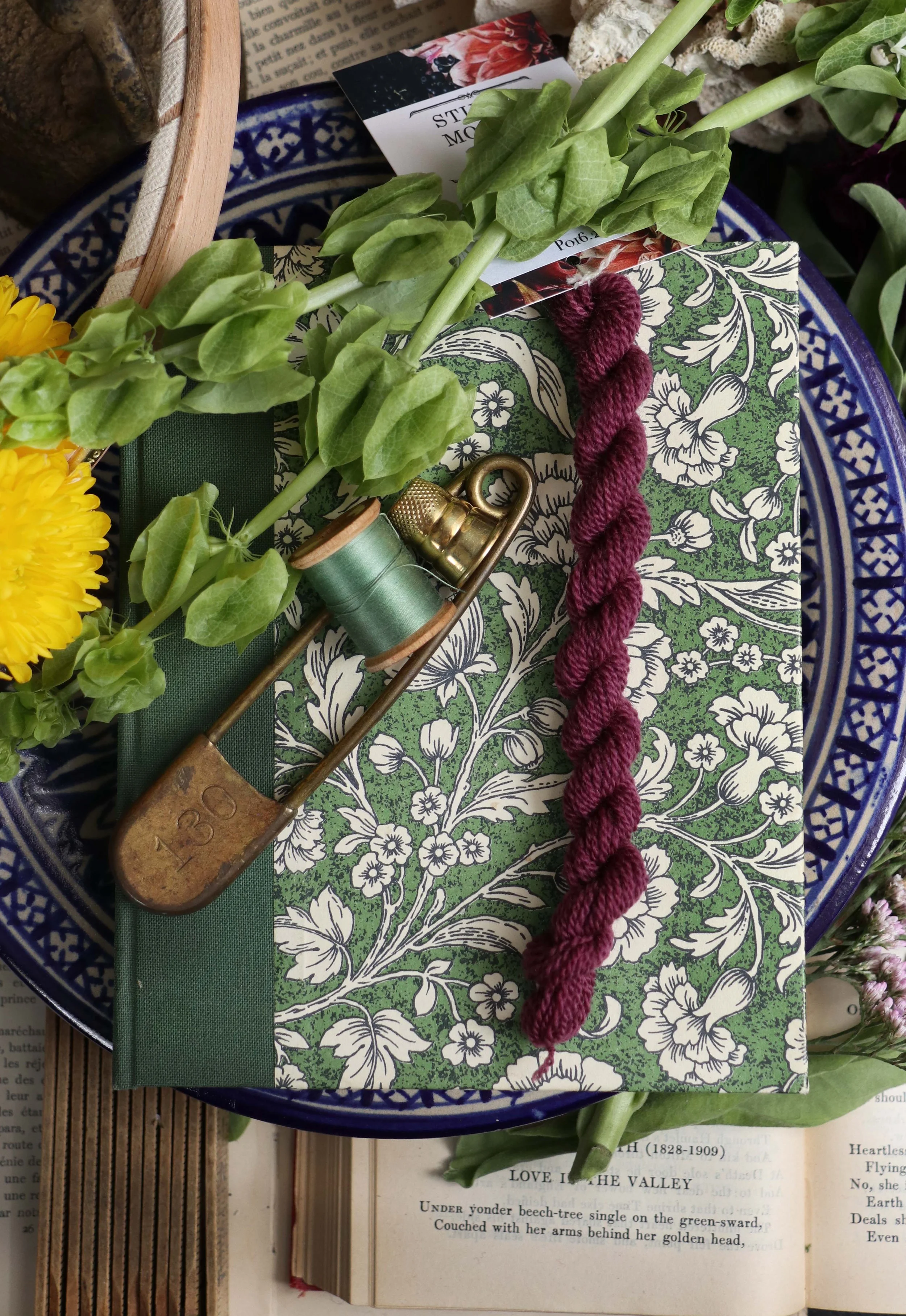 'PURPLE CABBAGE' Naturally Dyed Wool Embroidery Floss Single