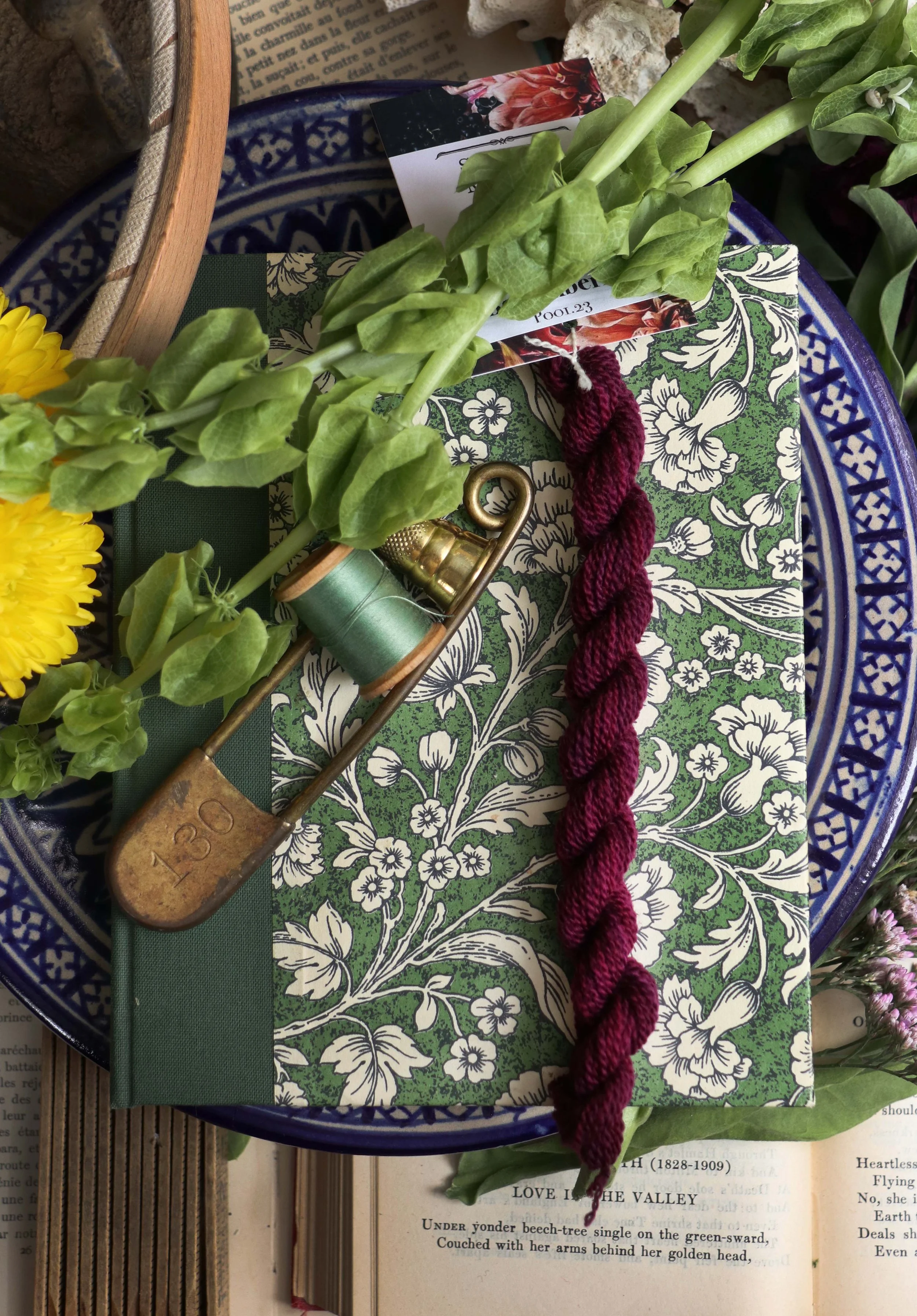 'BOYSENBERRY' Naturally Dyed Wool Embroidery Floss Single