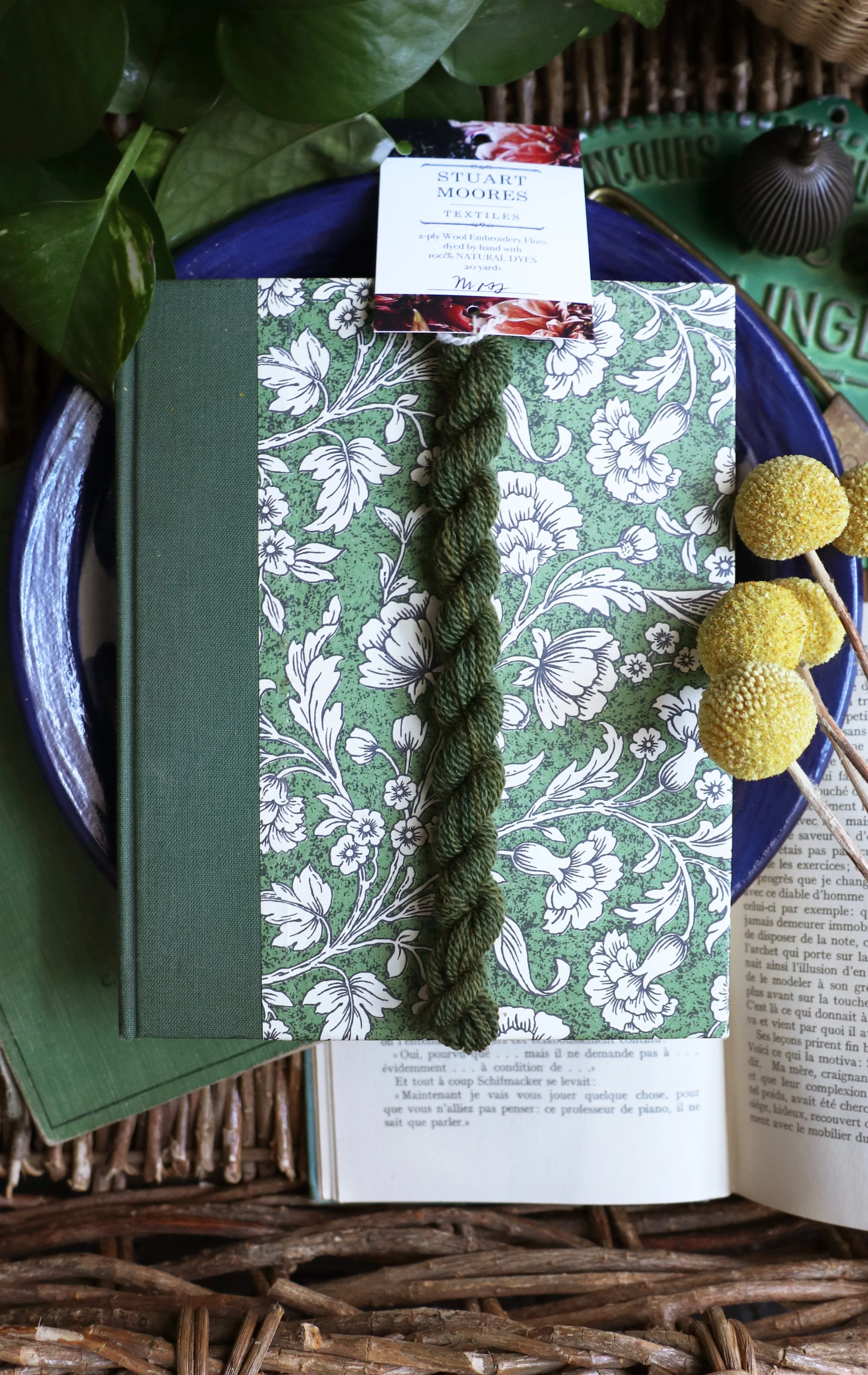 'MOSS' Naturally Dyed Wool Embroidery Floss Single