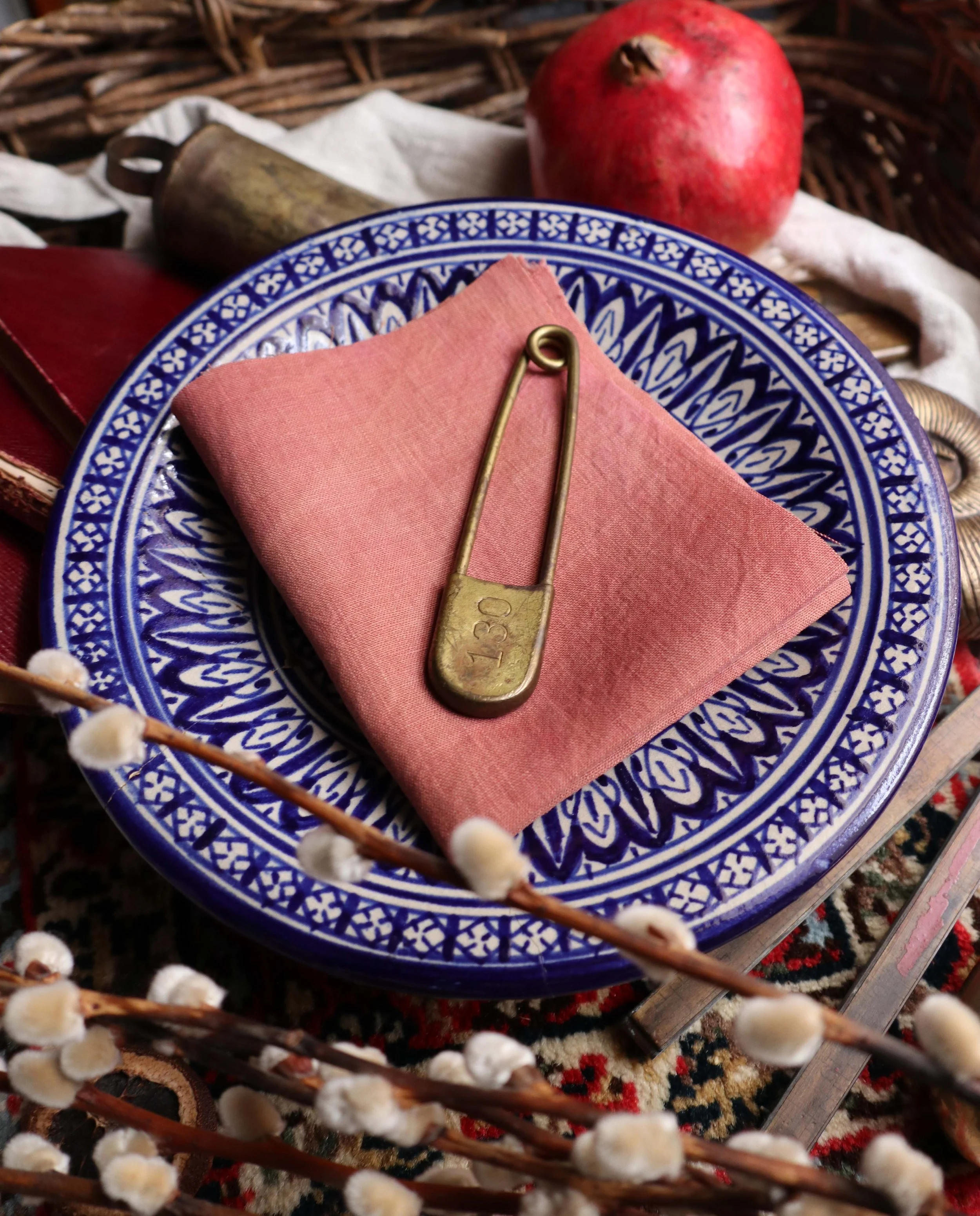 'PRECIOUS CORAL' Linen Mini Cut of Stitching Cloth