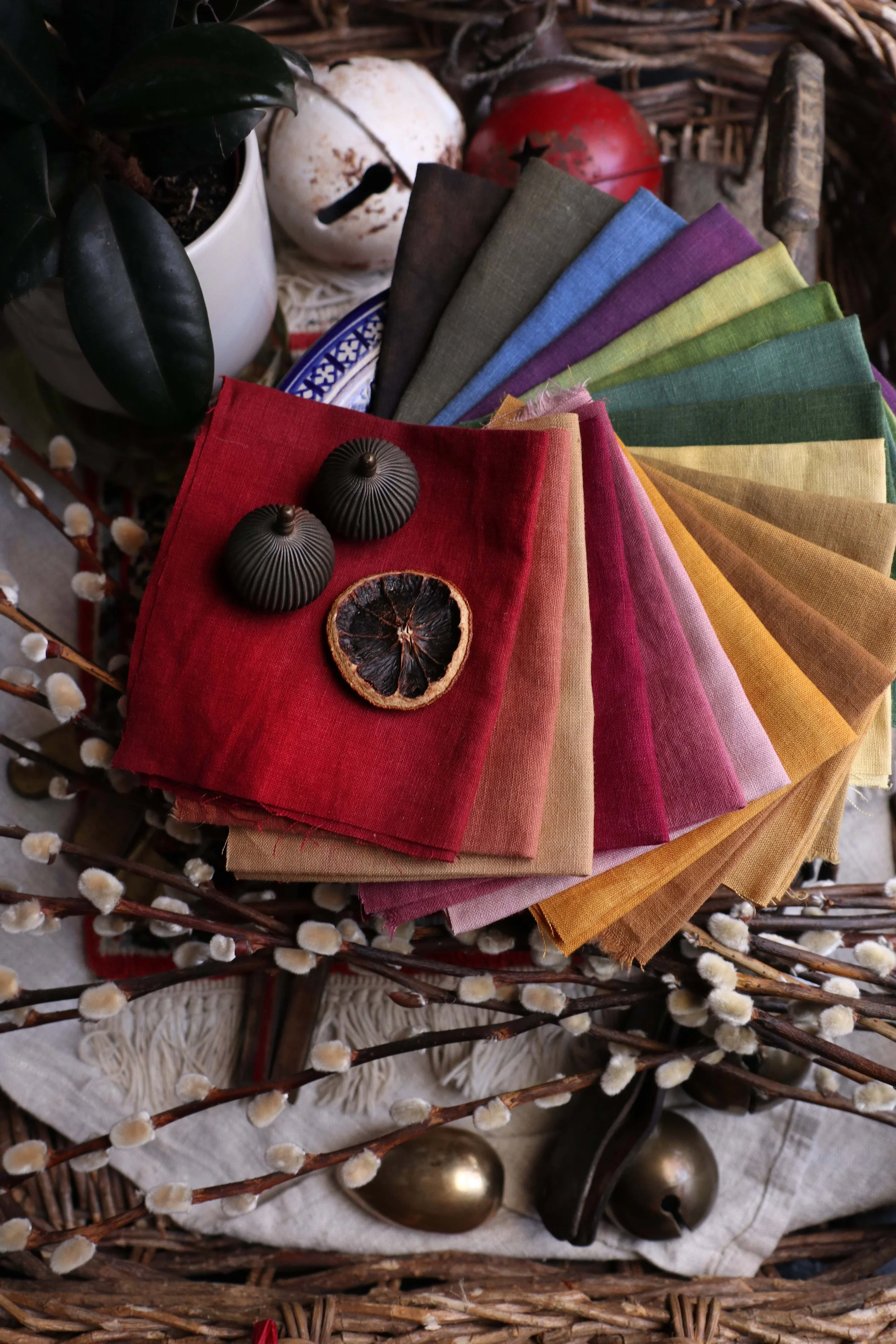 'FULL SET' of 20 Linen Mini Cuts of Stitching Cloth