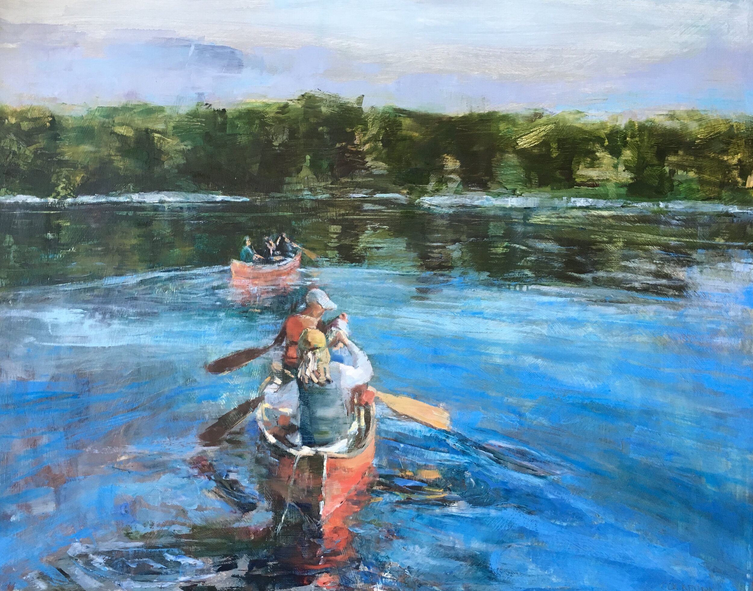 Canoeing, oil, 24 x 30 🔴