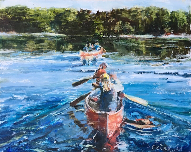 Canoe Trip, oil, 8" x 10" 🔴