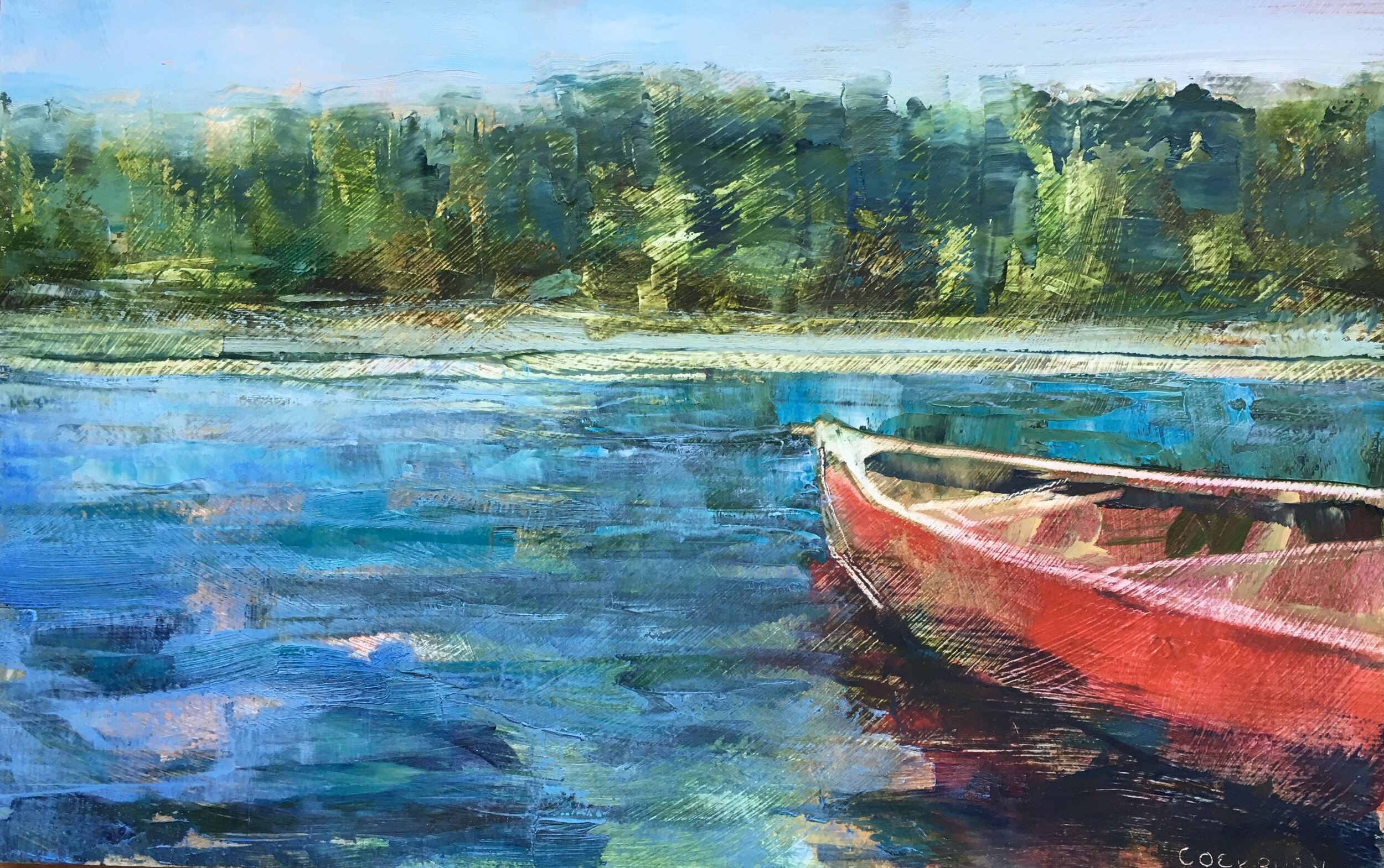 Calm, oil, 9" x 12" 🔴