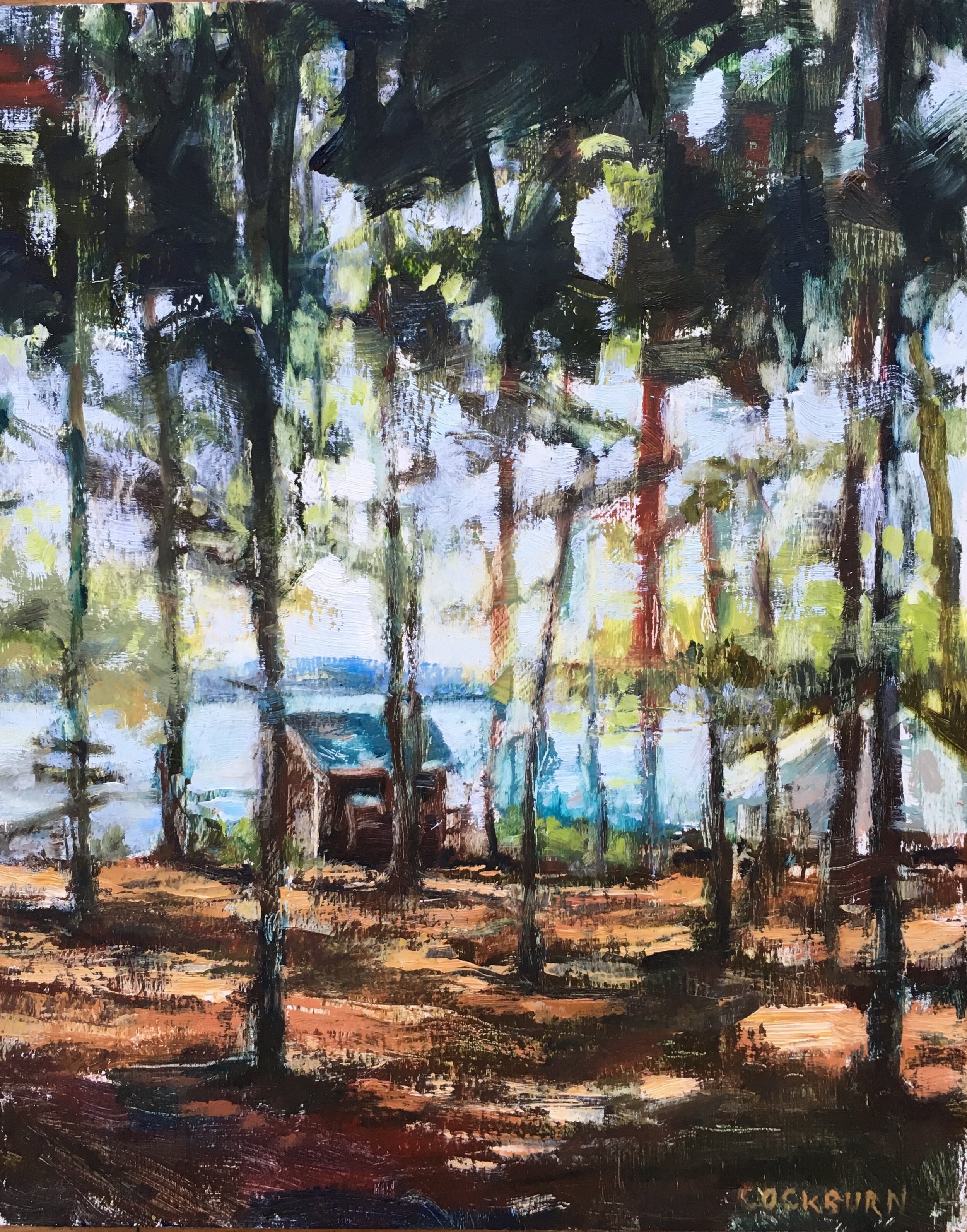 Through the Trees, oil, 8" x 10" 🔴