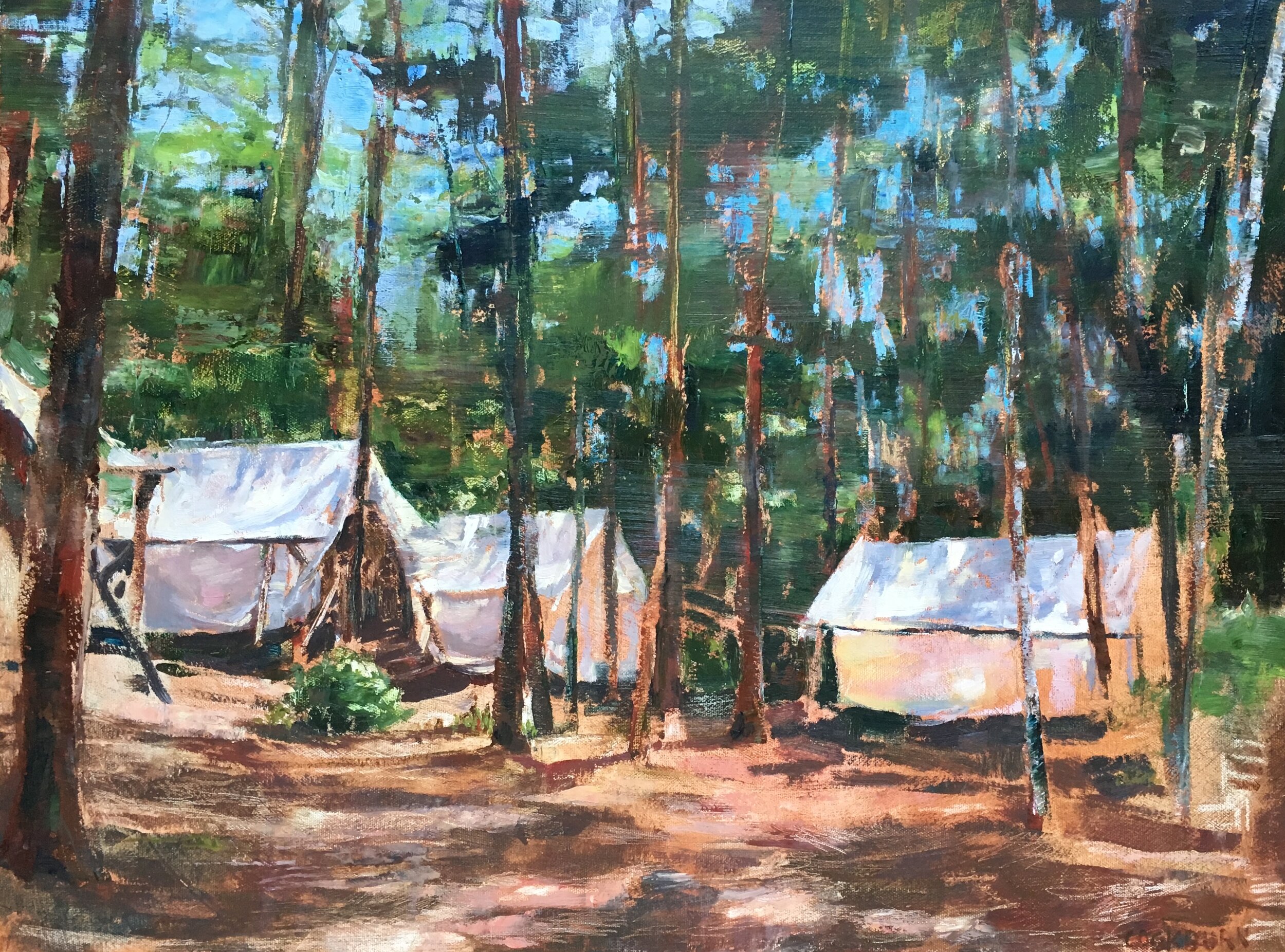 Tents, oil, 18 x 24 🔴