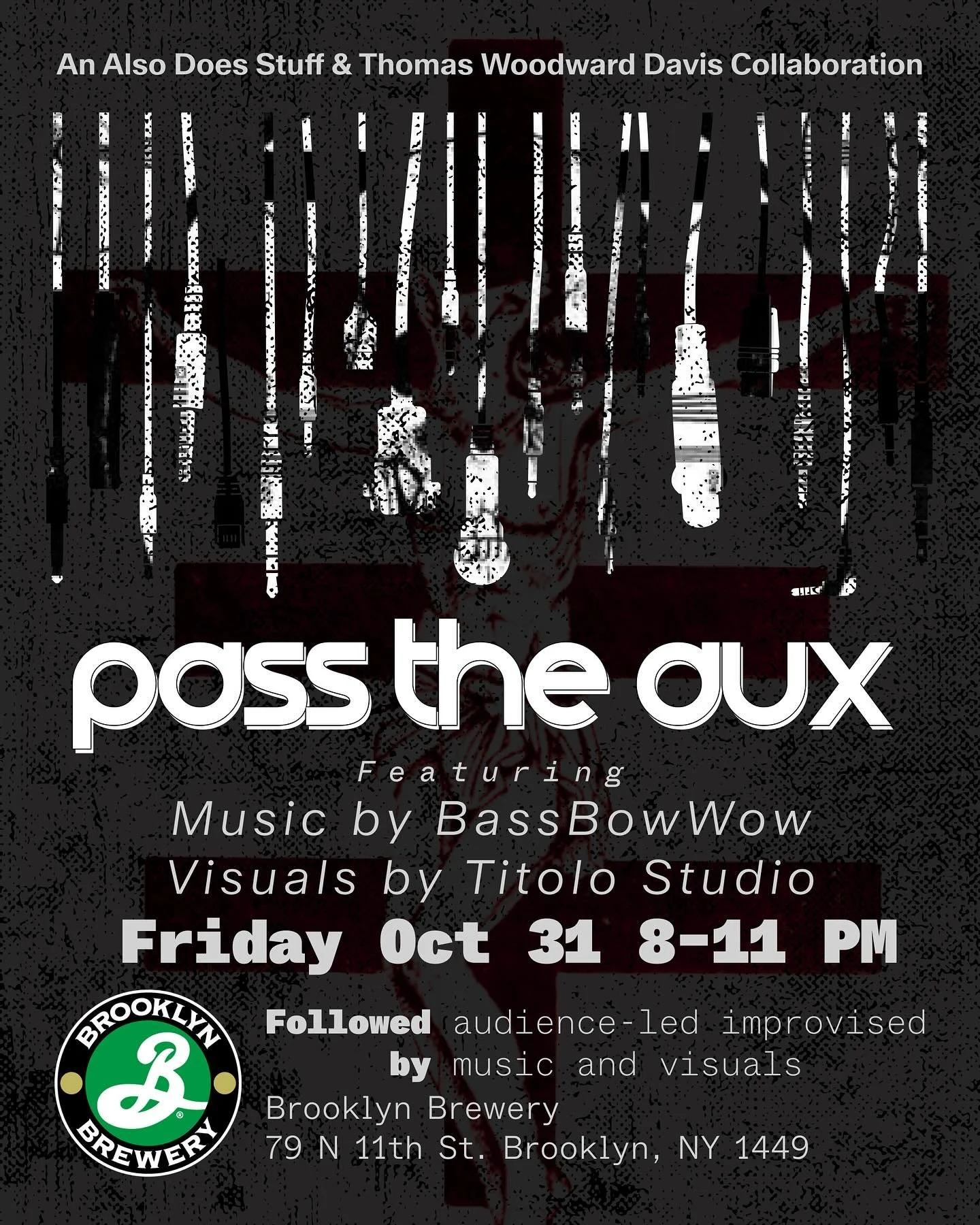 The next session of Pass The Aux lands on Halloween!
Stop by and get your bleep bloop scary on before midnight 🦇

What began as a night where friends, artists, and the public came together to share sound, visuals, and vibes has grown into a recurrin