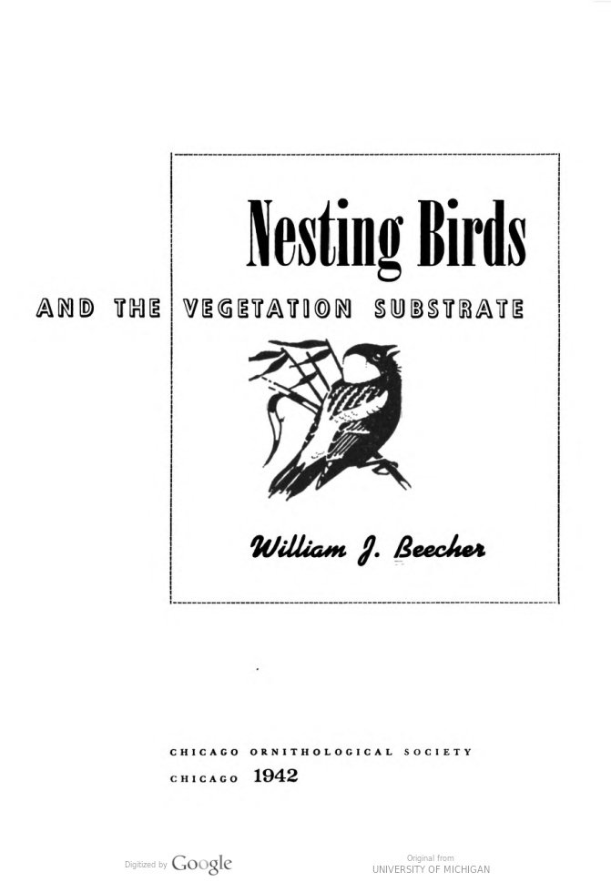 Nesting Birds and the Vegetation Substrate