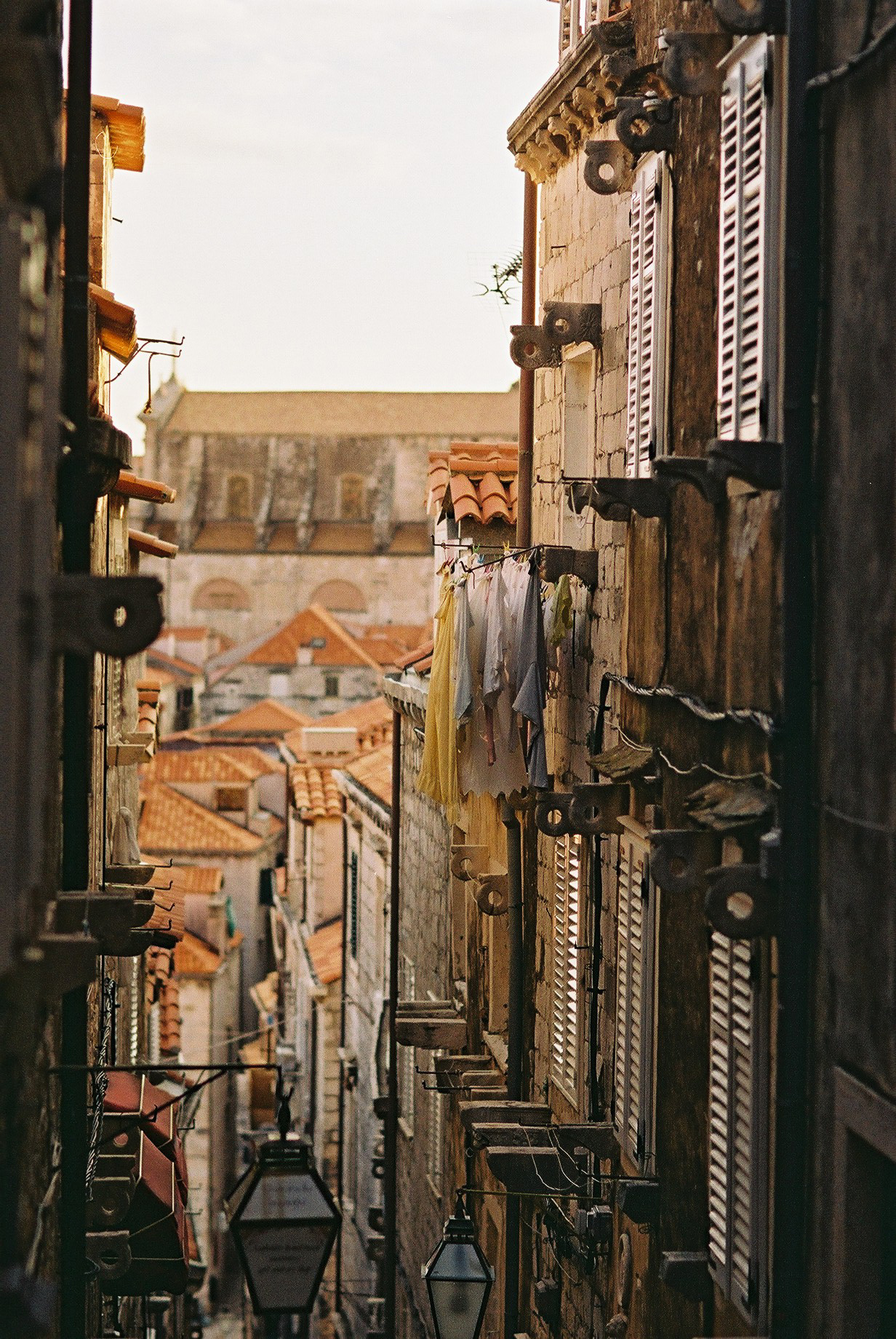 A street between lives. Old Town, Dubrovnik. Film. #35mm