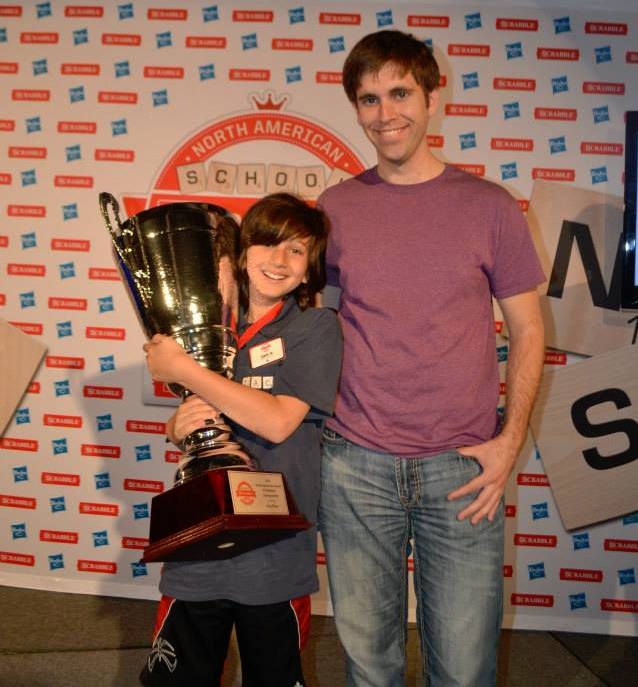 My mentee Zach with his school championship trophy. (Providence, May 2015)