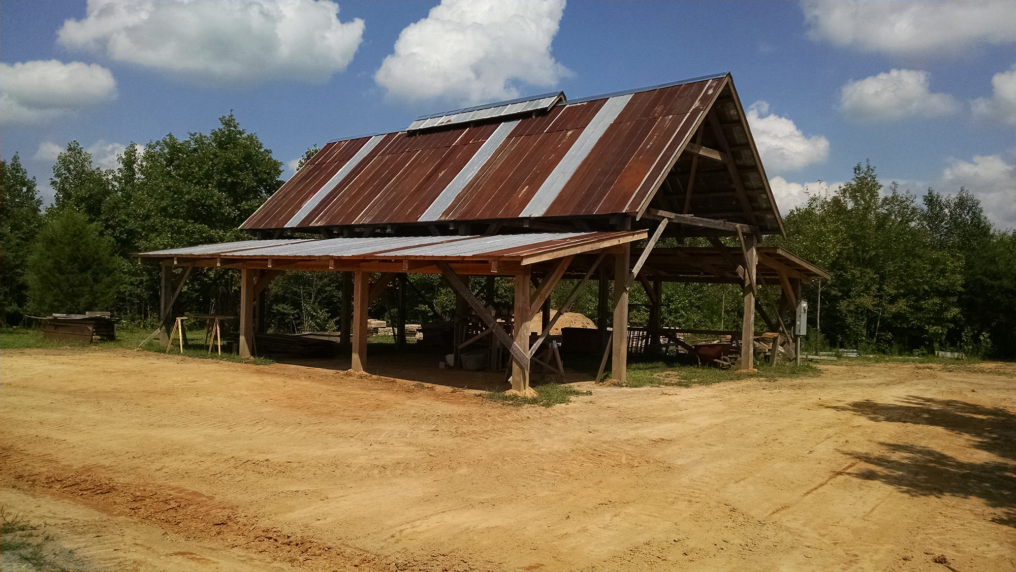 The shed was finished in the fall of 2015. Now it's time to build the kiln.