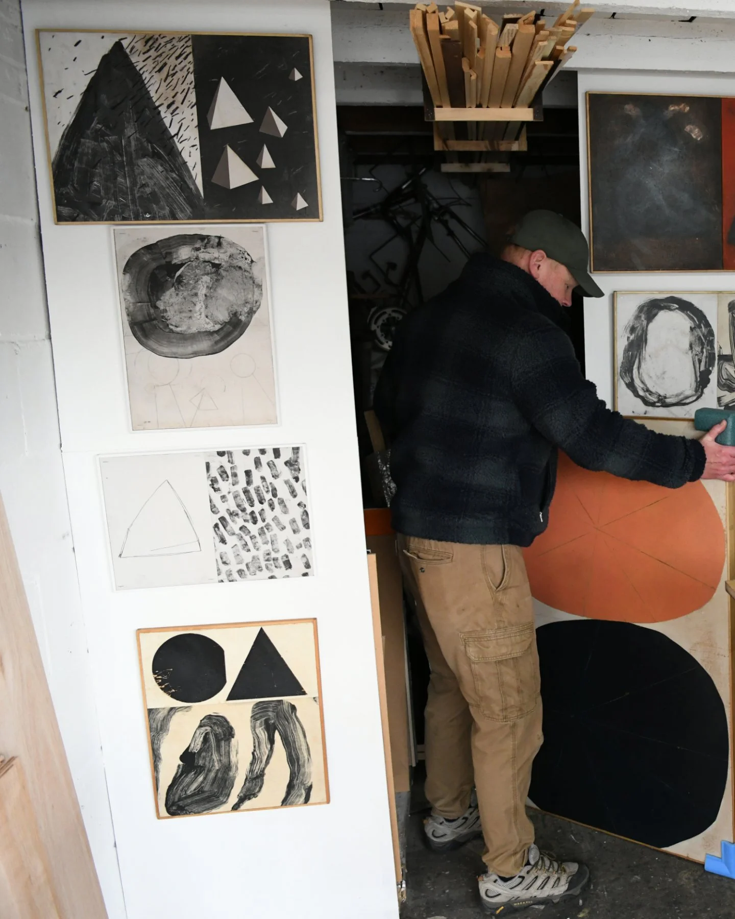 A peek into the studio as Mark puts the finishing touches on works for The Stillness Between, opening in just one week.

This highly anticipated show presents a new body of work that continues Charlton&rsquo;s exploration of structure, form and emoti