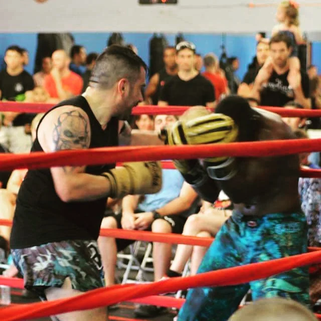 Team Ambush fighter Roland Rodriguez works his opponent on the ropes at SPARta II.