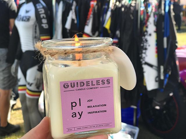 Major sales at the Horrible Hundred Ride in Orlando today! They say we burn the candle at both ends, we say we just burn @guidelesscandles during busy days! 😝🔆 #horriblehundred2016 #horriblehundred #guidelesscandles #blackfridaysale #belgiumbike 
S