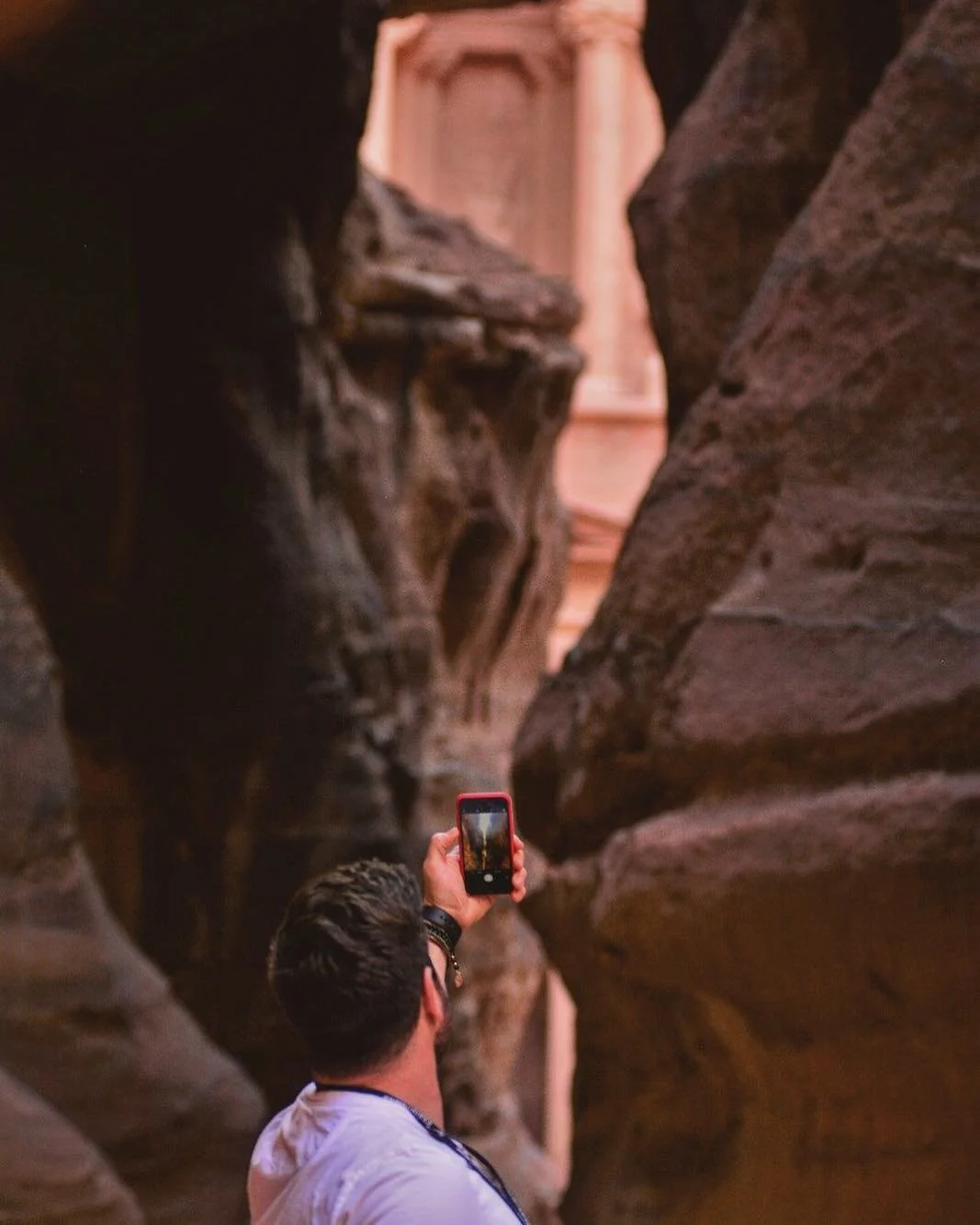 Capturing that moment as the narrow Siq walls open to the Treasury of Petra #NeverGetsOld